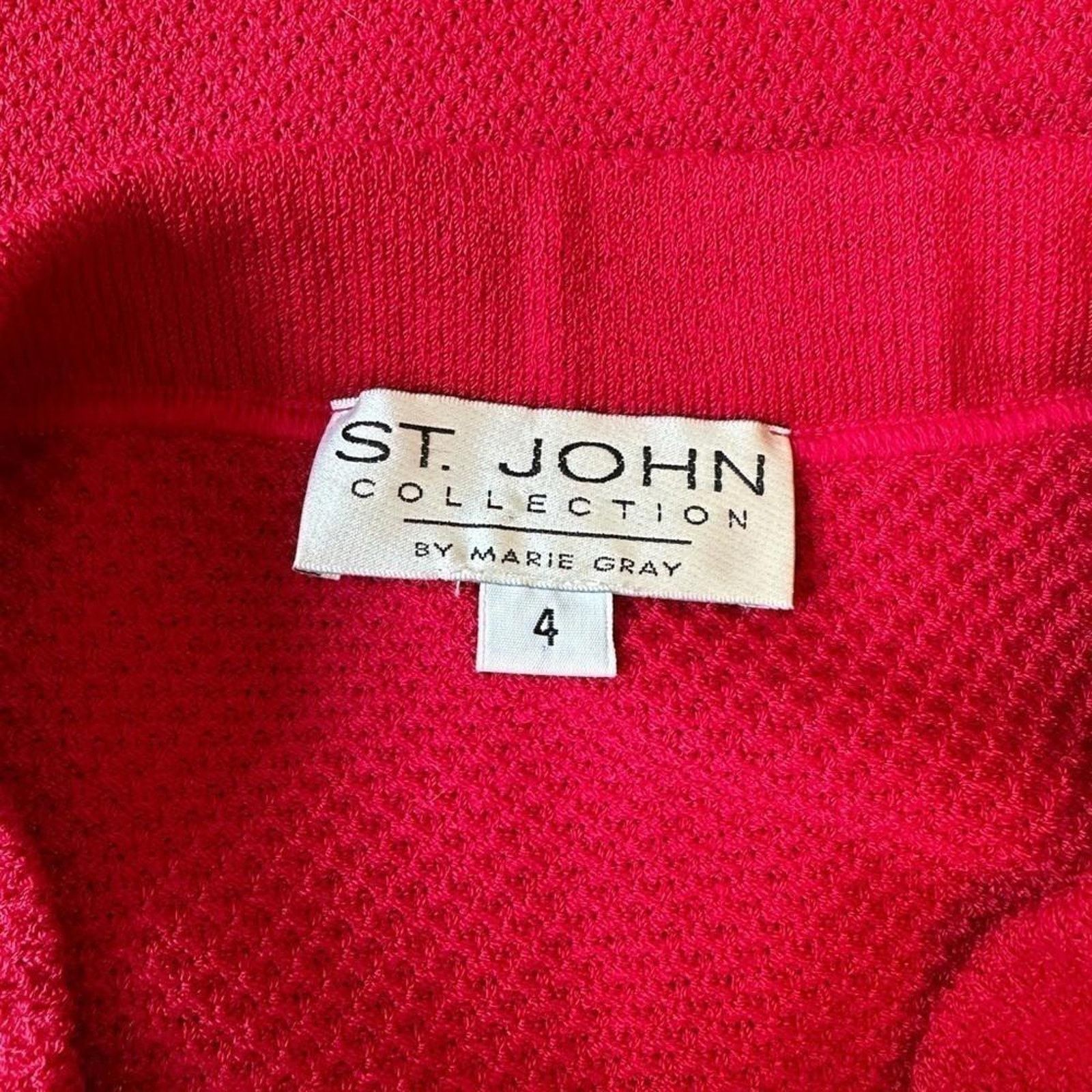 Andrew St. John ST. JOHN Collection Women's Red Knit Skirt - Size 4 Size 27" / US 4 / IT 40 - 3 Thumbnail