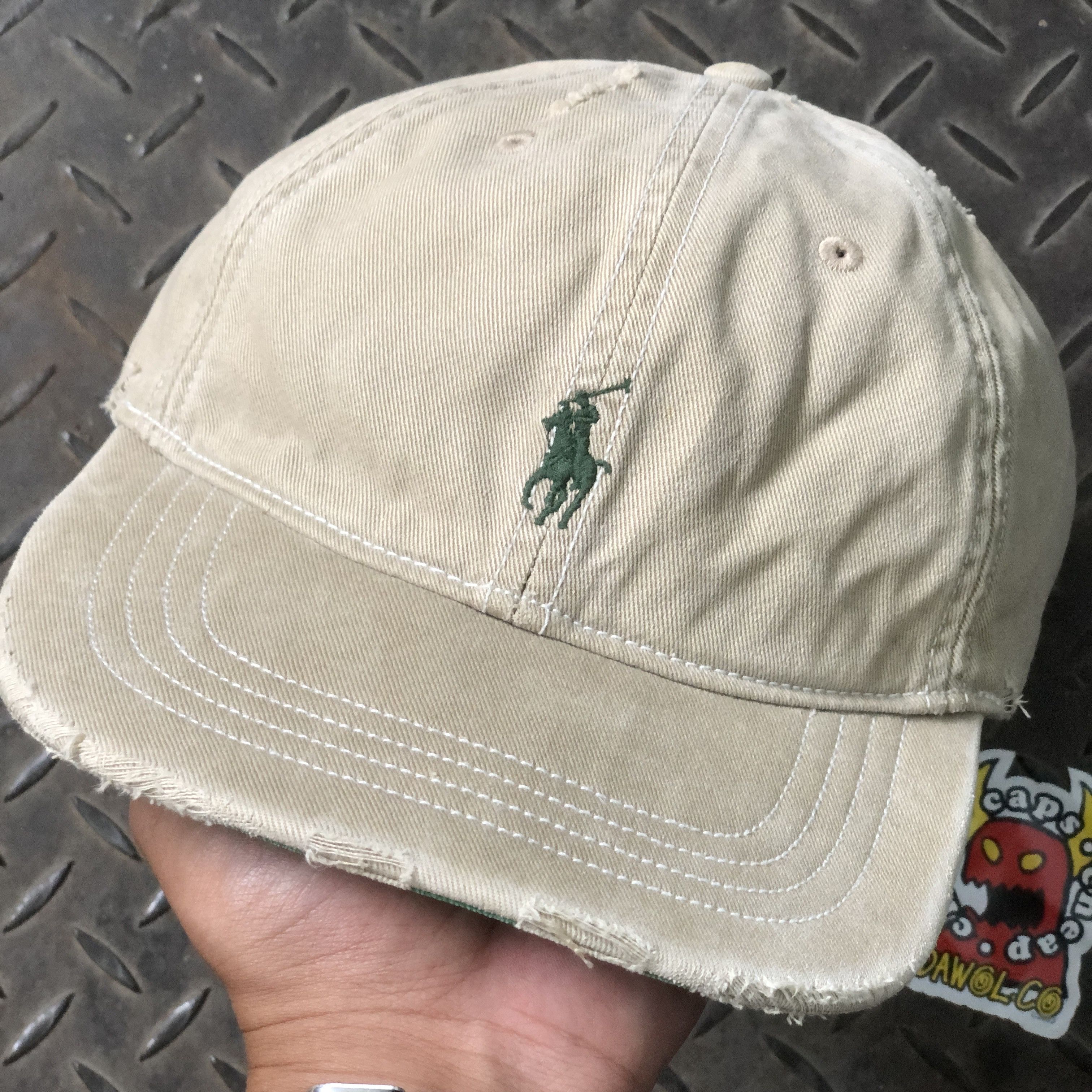 Polo Ralph Lauren 🔥RARE🔥Vintage 80s Polo Ralph Lauren Ripped Distressed Hat Size ONE SIZE - 3 Thumbnail