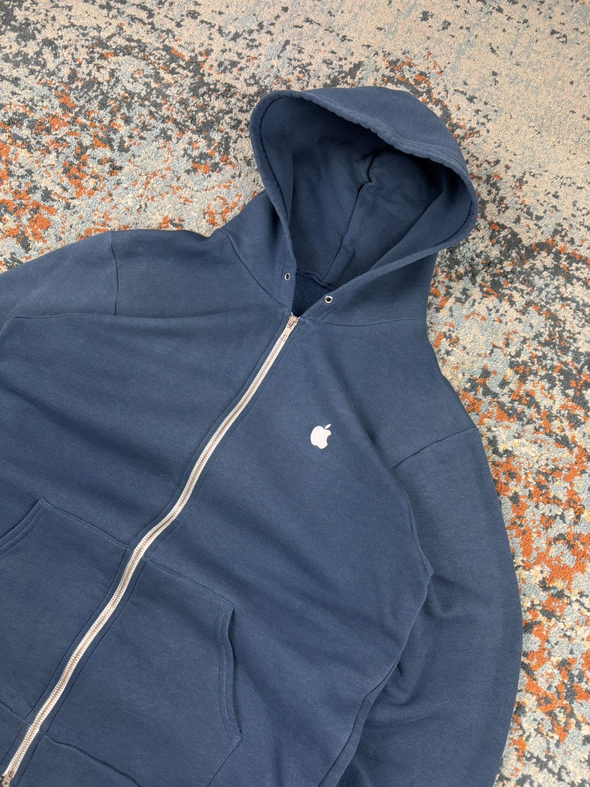 Apple × Vintage Vintage 00s Apple logo marine blue zip hoodie Boxy USA made Size US M / EU 48-50 / 2 - 3 Thumbnail