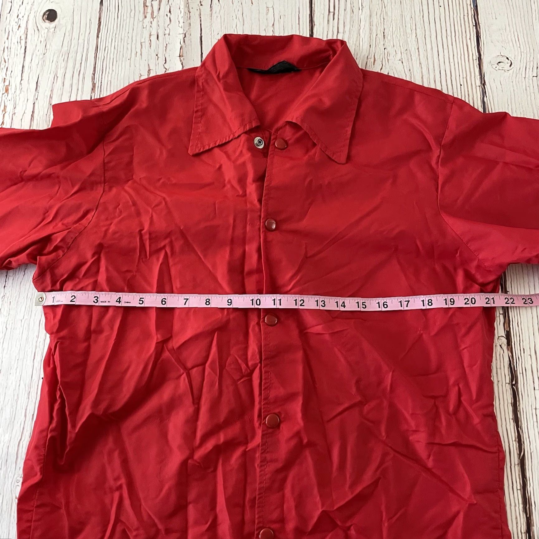 Vintage VINTAGE Spanjian Jacket Men's M Red USA Snap Nylon Windbreaker Athletic USA Shirt? Size US M / EU 48-50 / 2 - 4 Thumbnail