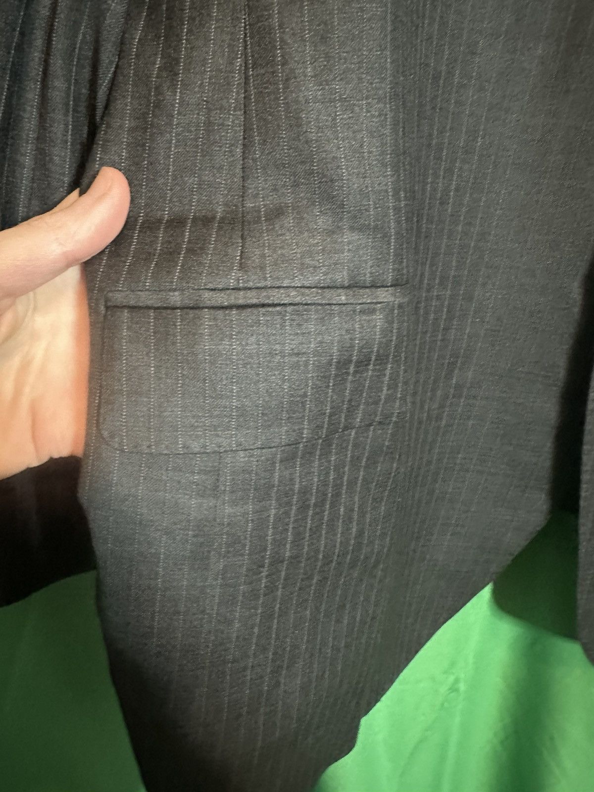 Samuelsohn $1200 Super 130s wool pinstriped blazer jacket Size 48R - 3 Thumbnail