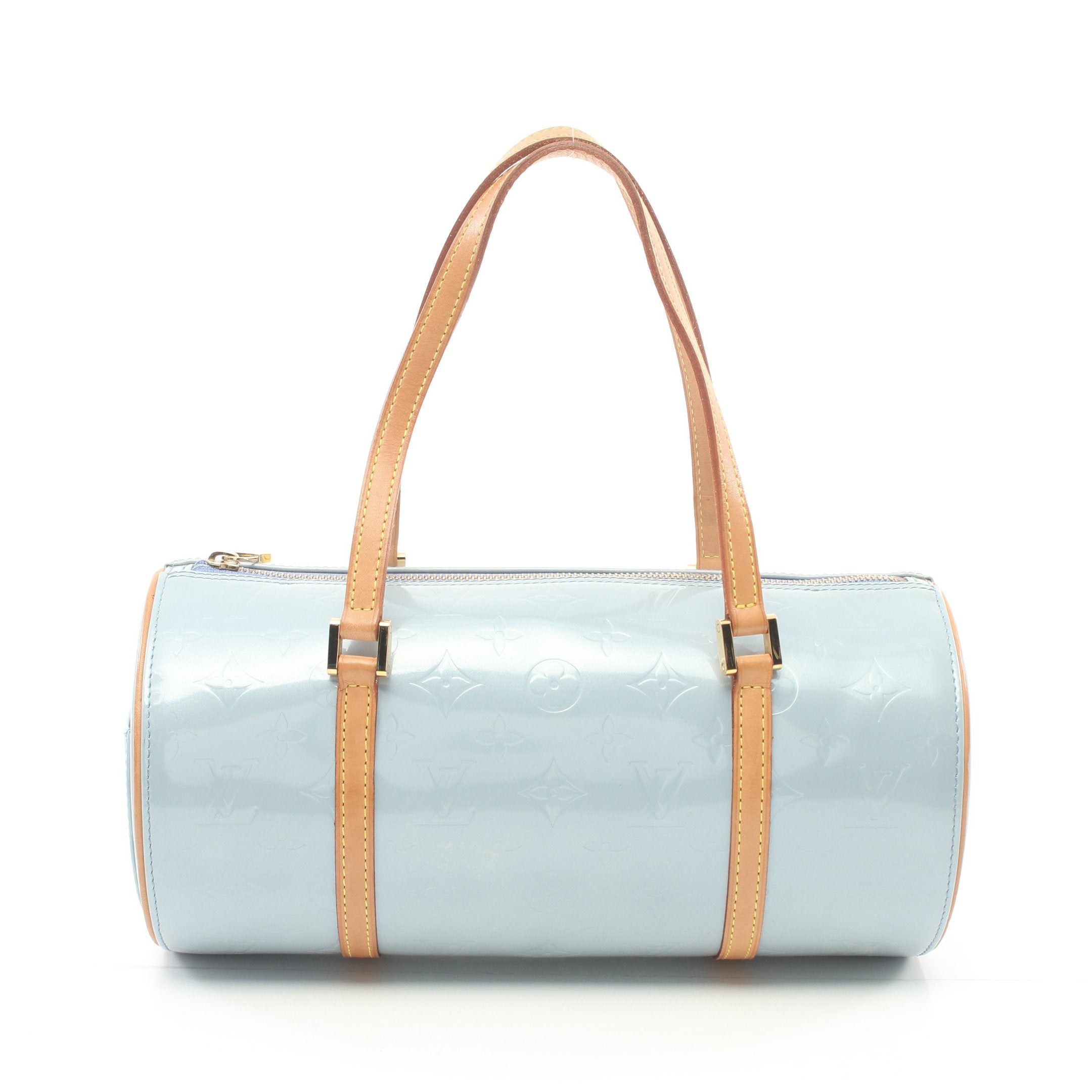 image of Louis Vuitton Bedford Monogram Vernis Baby Blue Handbag Leather Light Blue, Women's
