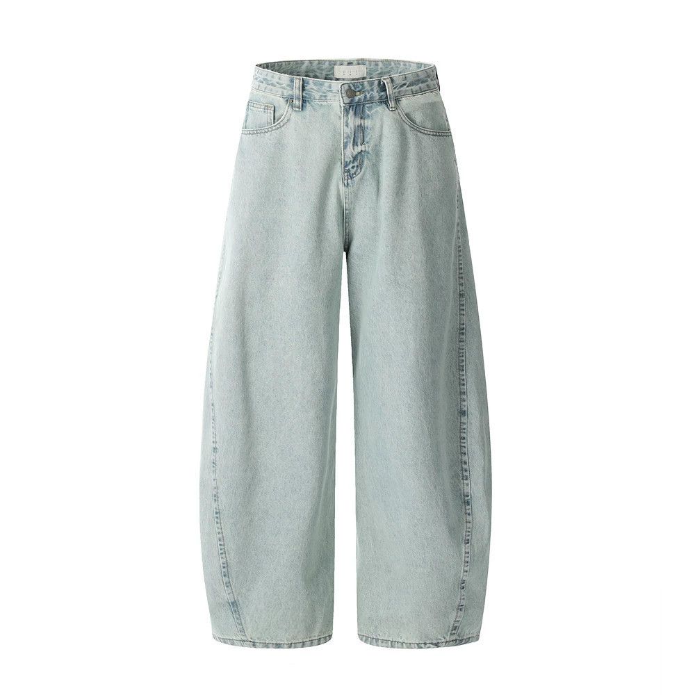 Jean Vintage men's distressed heavy wash scimitar jeans Size US 32 / EU 48 - 1 Thumbnail