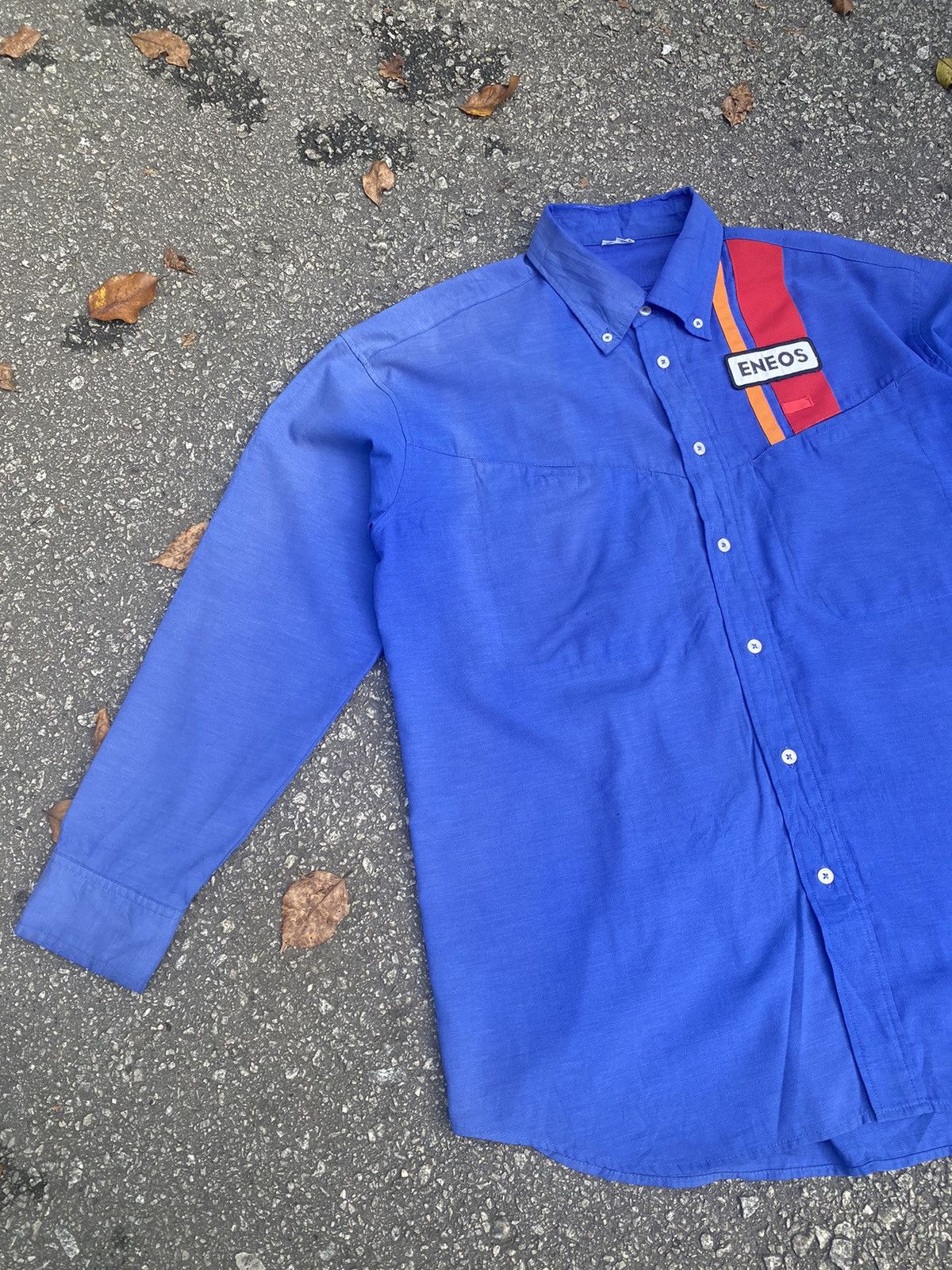Japanese Brand × Vintage 🔥 Sunfaded 🔥 Vintage Eneos Long Sleeve Button Up Shirt Size US XL / EU 56 / 4 - 3 Thumbnail