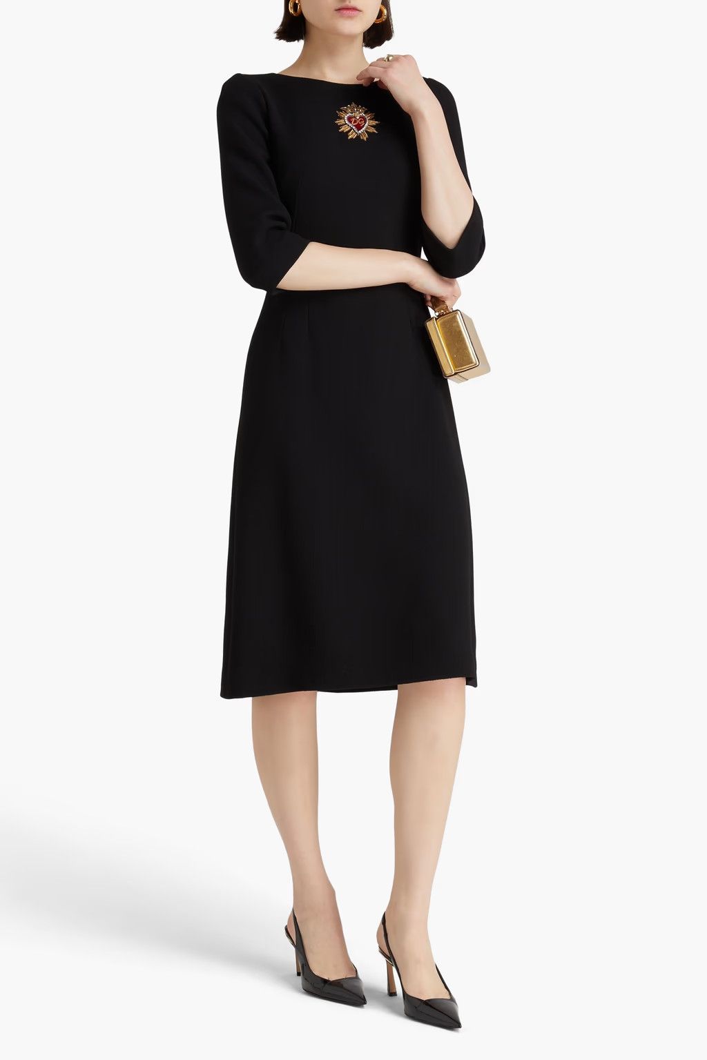 Dolce & Gabbana o1y0825 Midi Dress in Black Size XS / US 0-2 / IT 36-38 - 2 Thumbnail