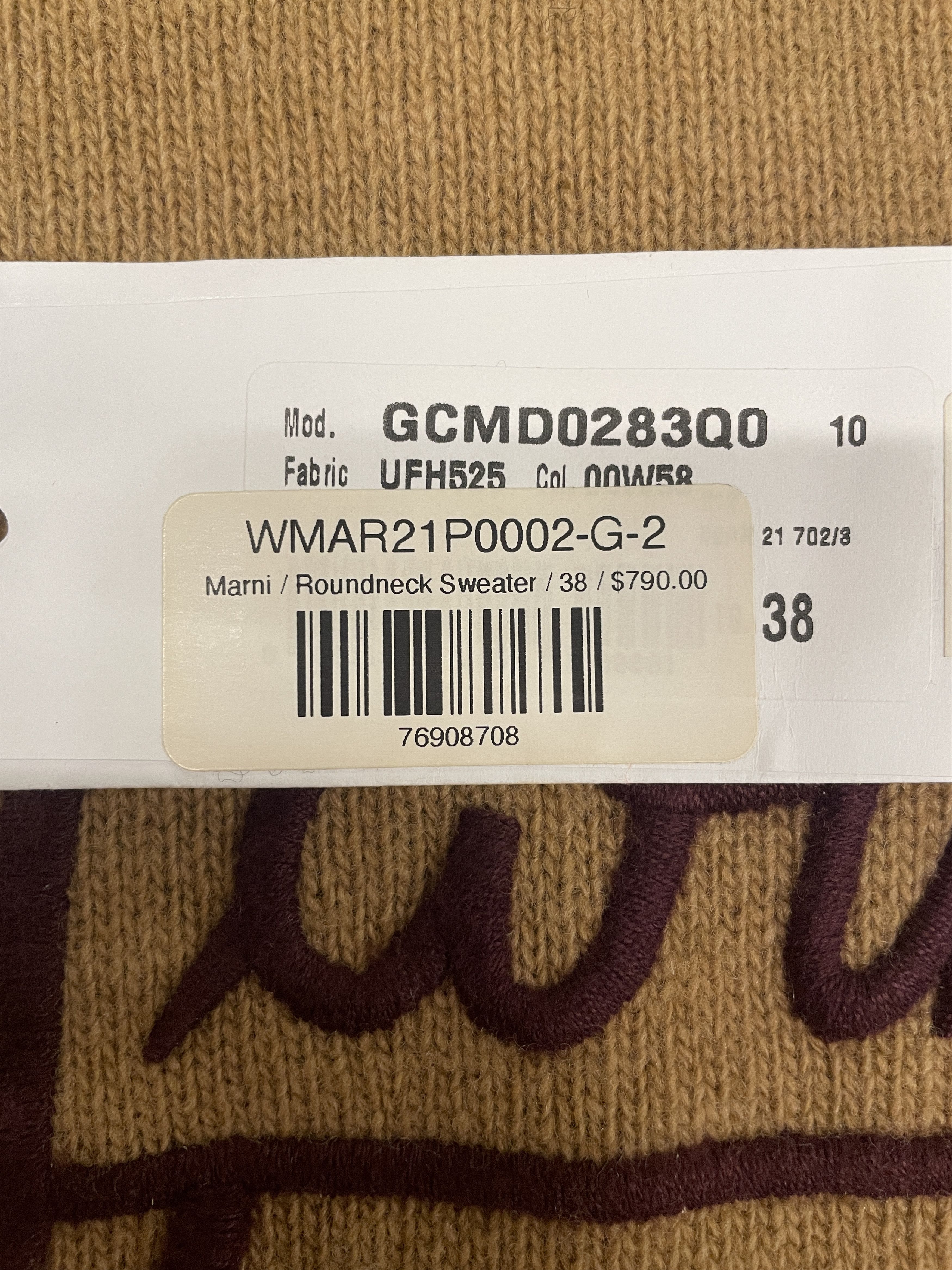 Marni $790 Marni Roundneck Sweater Brown Size XS / US 0-2 / IT 36-38 - 7 Thumbnail
