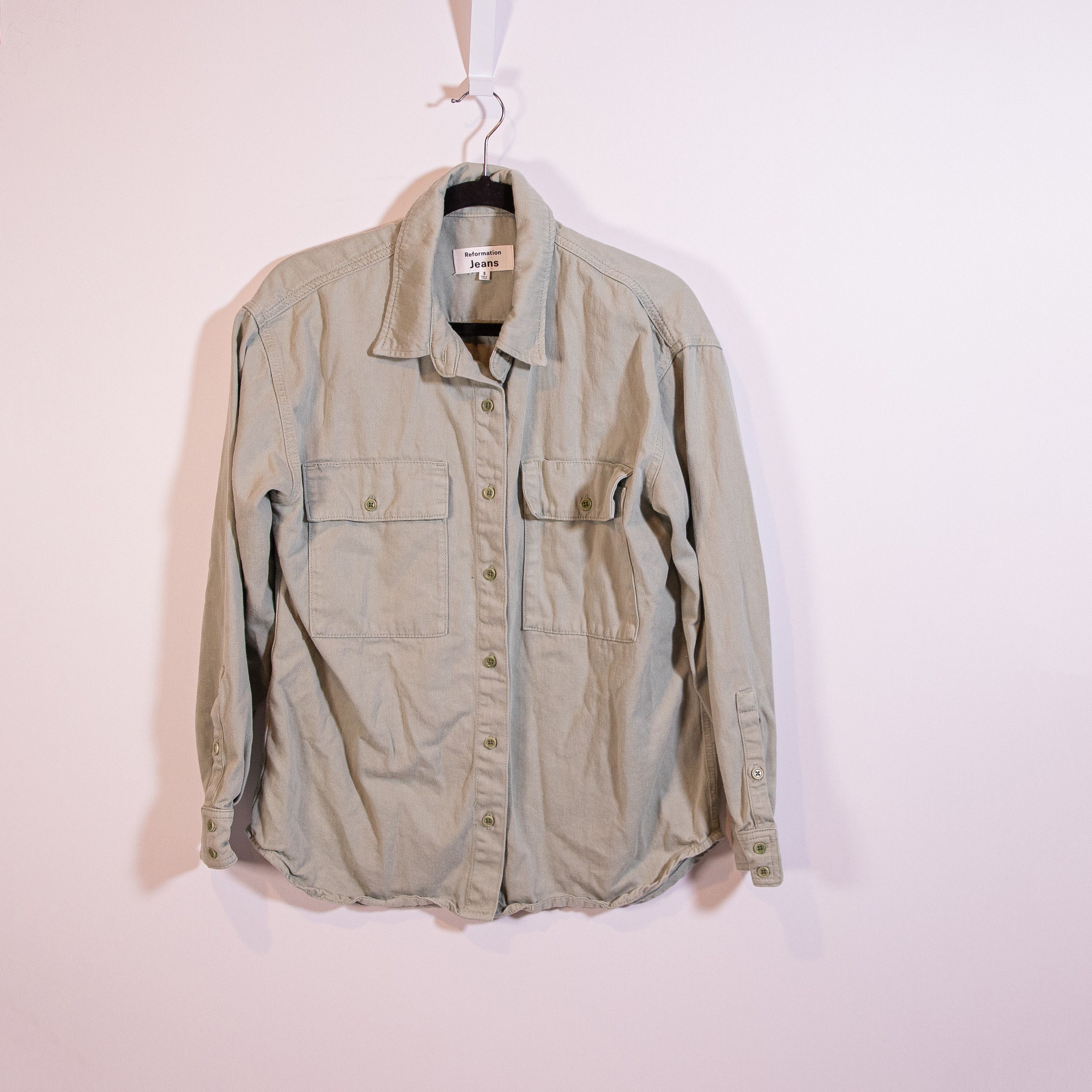 Reformation Reformation Ray Cotton Collared Button Size S / US 4 / IT 40 - 1 Thumbnail