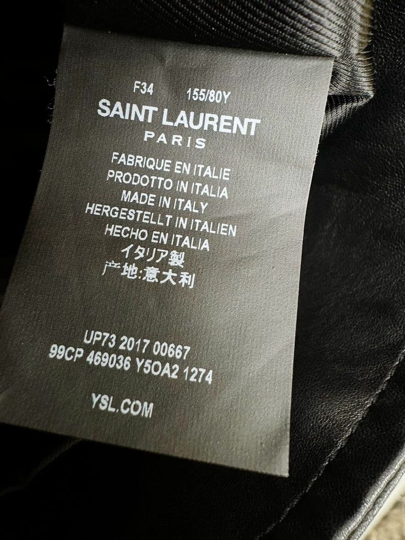 Saint Laurent Paris Saint Laurent Black Leather Biker Jacket-2506 Size US XS / EU 42 / 0 - 4 Thumbnail