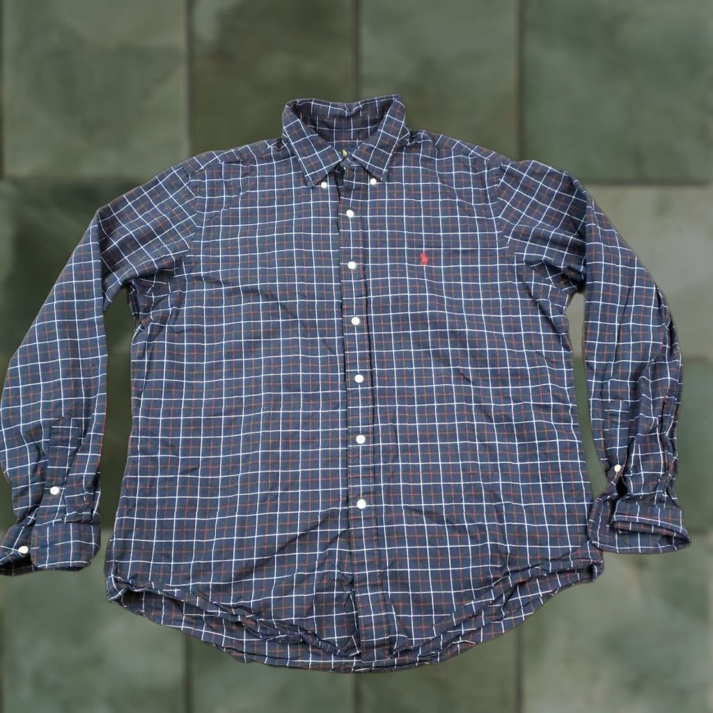 Ralph Lauren Ralph Lauren Blue Plaid Long Sleeve Button Up Shirt Mens Extra Large Size US XL / EU 56 / 4 - 1 Thumbnail