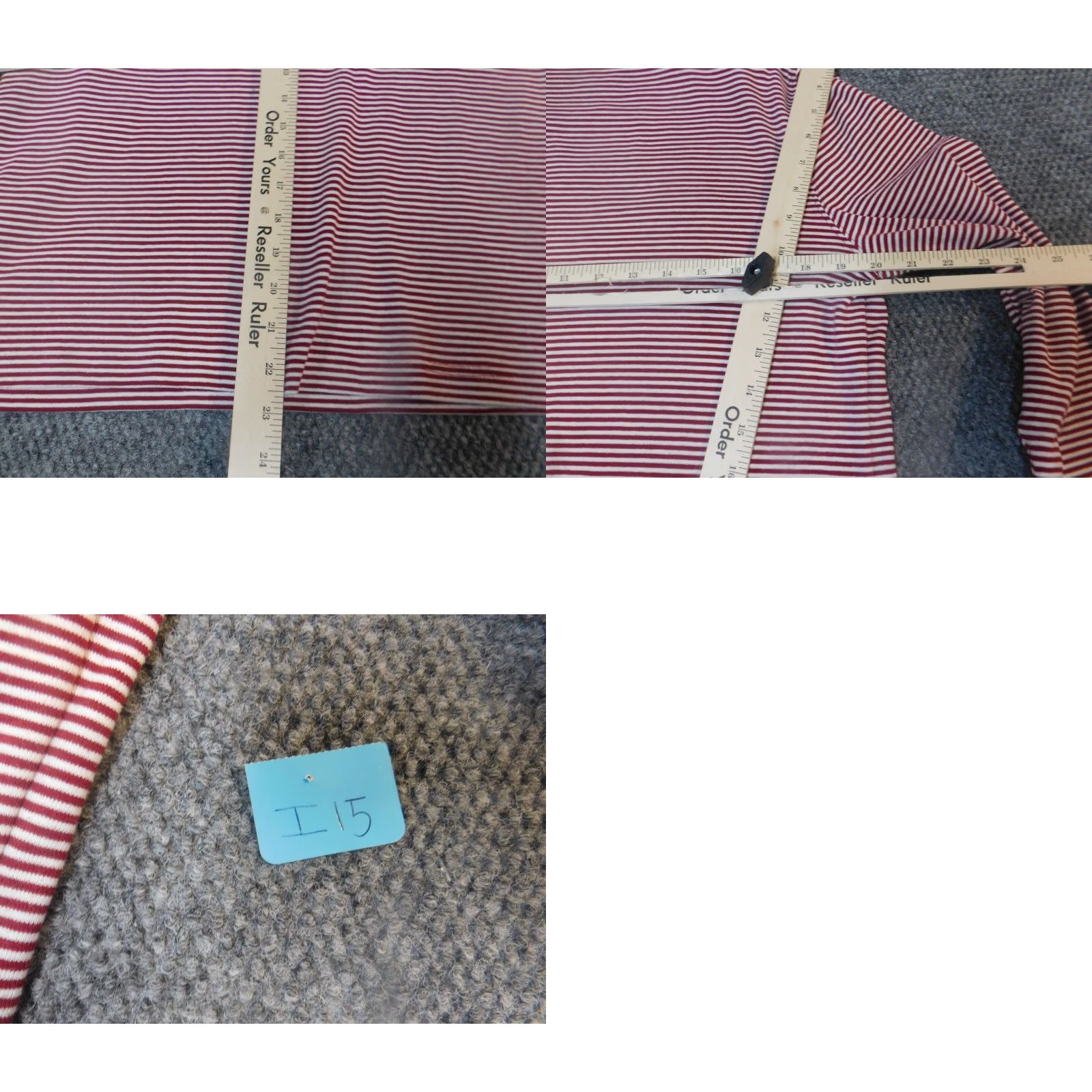Vintage Sag Harbor Womens Blouse Extra Large Red striped warm stretch sport Size XL / US 12-14 / IT 48-50 - 8 Thumbnail