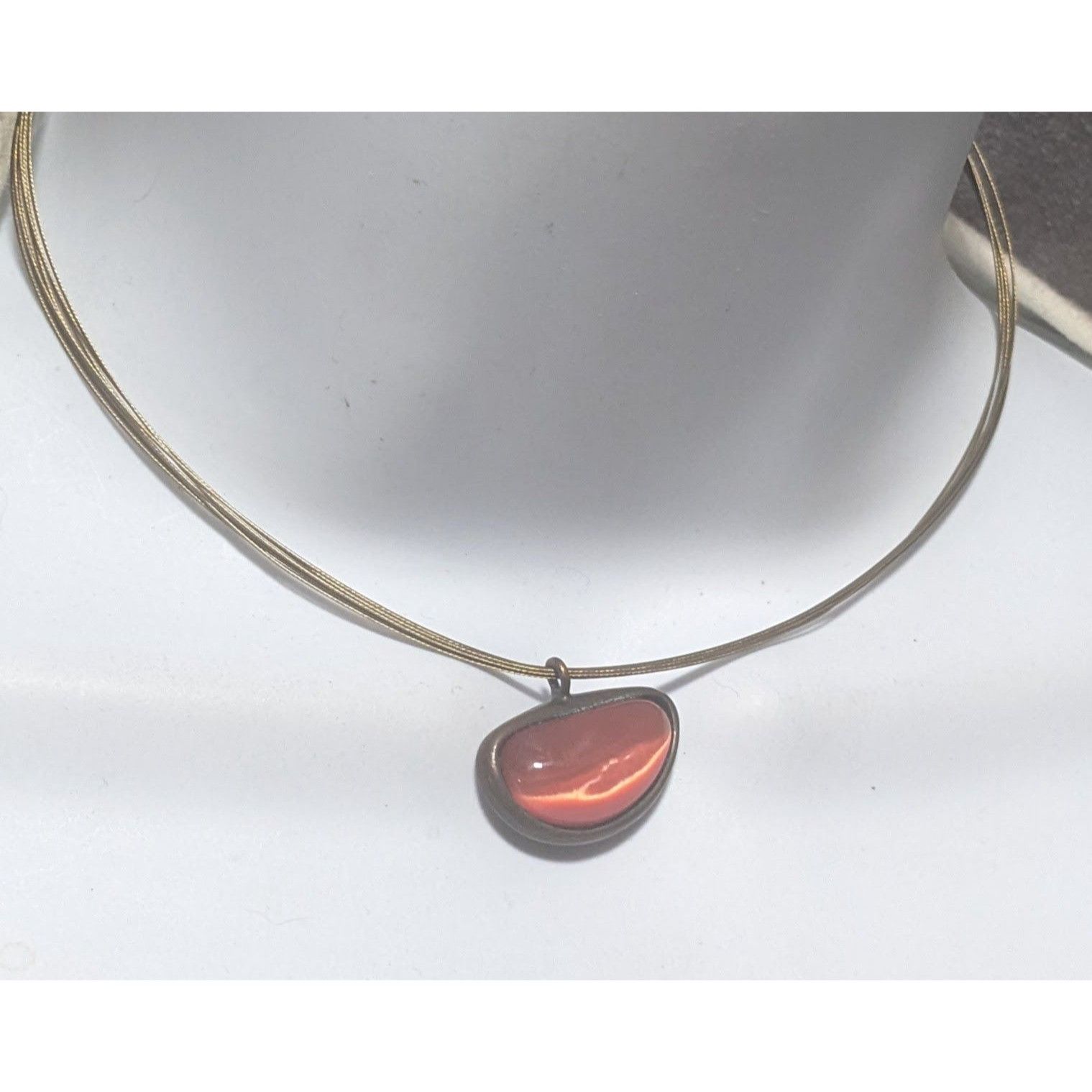 Other Orange Glass Abstract Cateye Pendant Necklace Size ONE SIZE - 6 Thumbnail