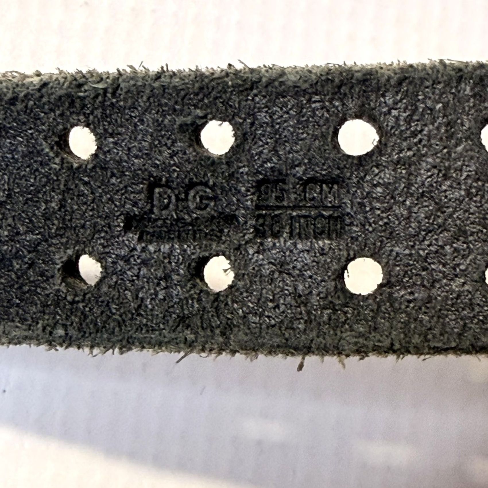 Dolce & Gabbana D&G Dolce & Gabbana Belt Mens 38 Black Leather Perforated Brass Buckle 95 cm Size 38 - 5 Thumbnail