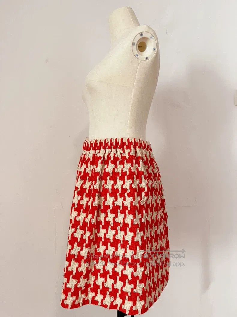 Comme des Garcons Comme des Garcons size F Orange tartan, chunky knit skirt Size 25" / US 0 / IT 36 - 4 Thumbnail