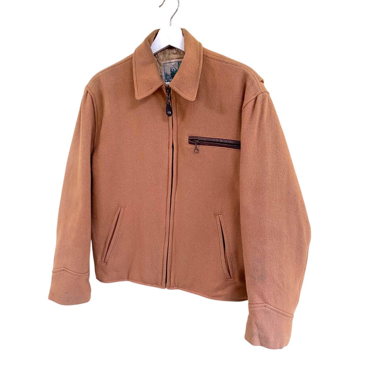 Golden Bear × Taylor Stitch × Vintage 💥 VINTAGE GOLDEN BEAR HARD WOOL LEATHER TRIM JACKET Size US M / EU 48-50 / 2 - 2 Thumbnail