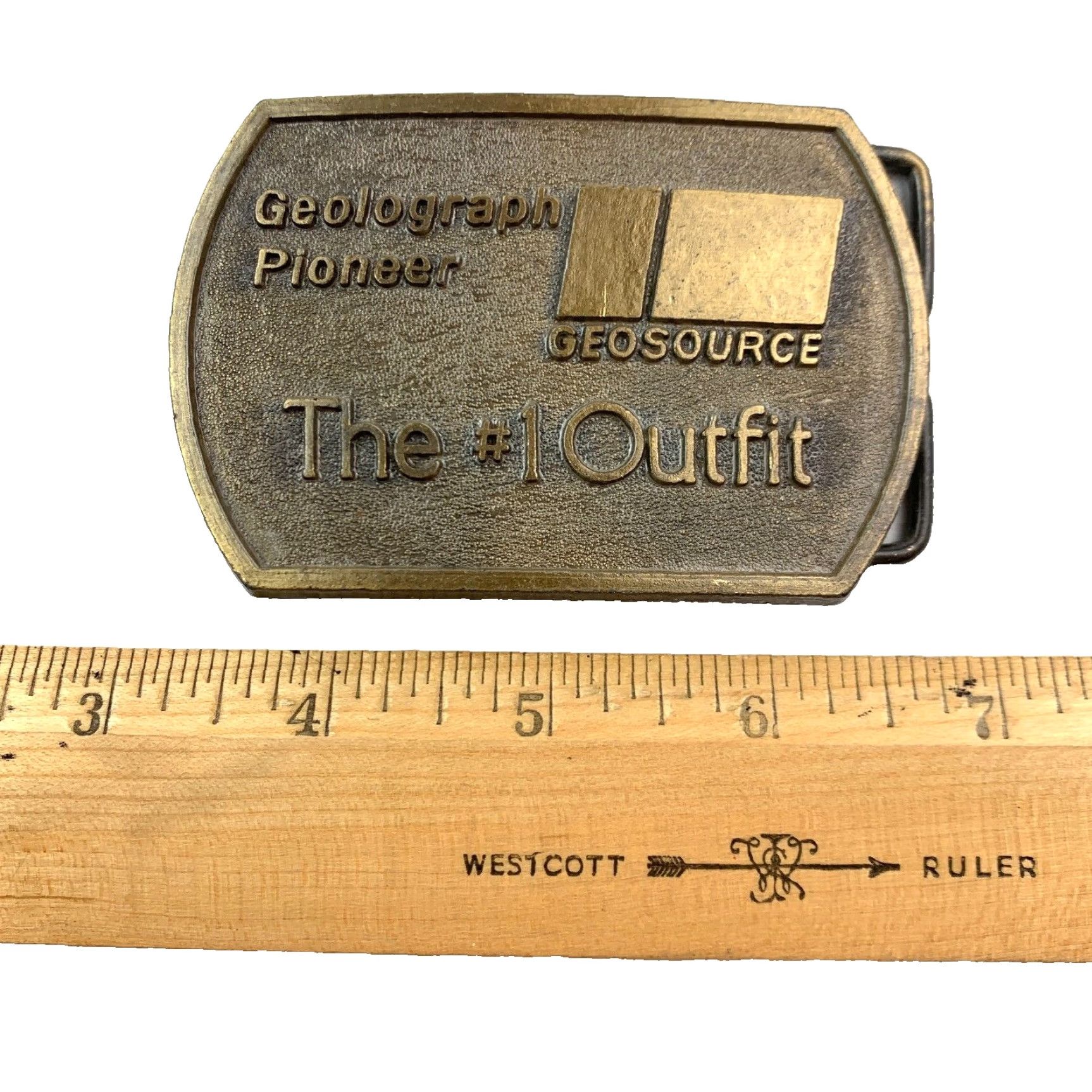 Vintage VINTAGE Geolograph Pioneer Geosource #1 Outfit Metal Belt Buckle Geologist Occupational 1980s Adult Unisex Mens Womens Size ONE SIZE - 4 Thumbnail