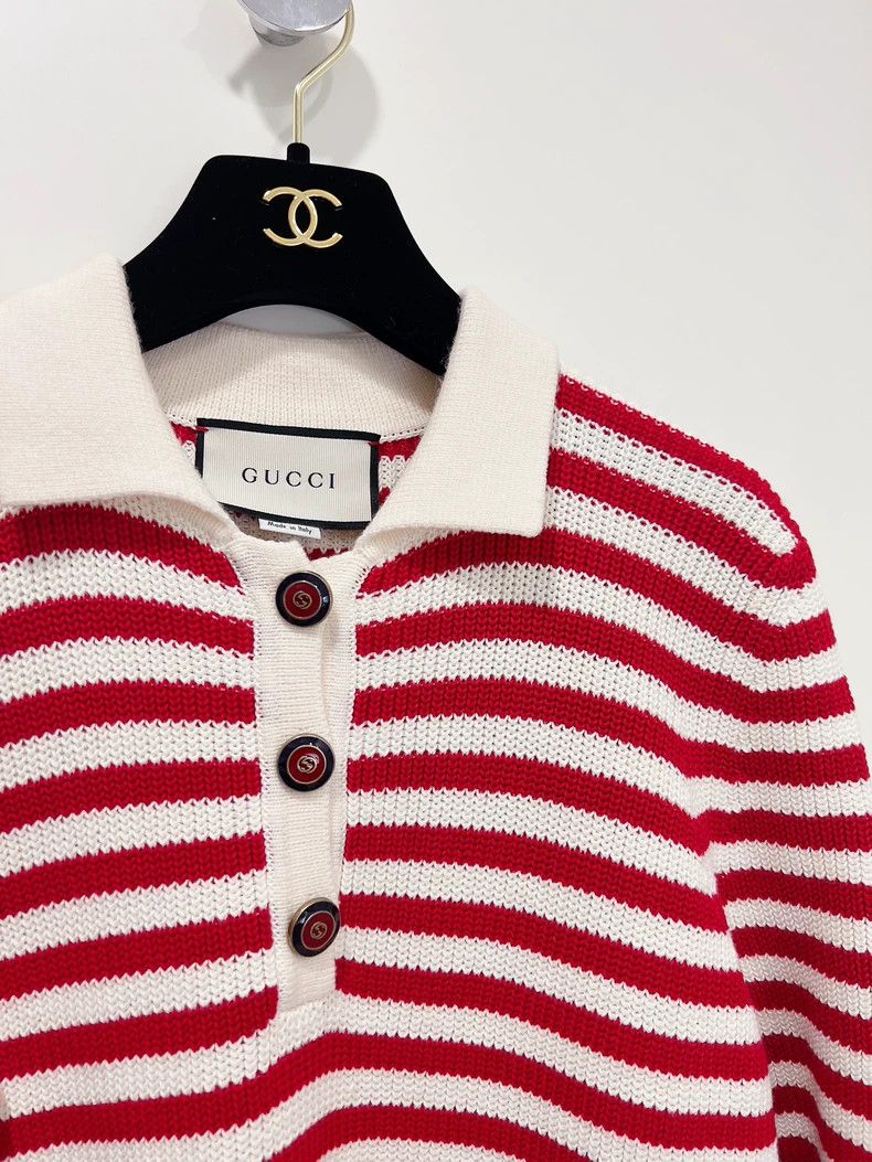 Gucci Gucci Red and white striped navy dress 2504-Nextarrow Size M / US 6-8 / IT 42-44 - 3 Thumbnail