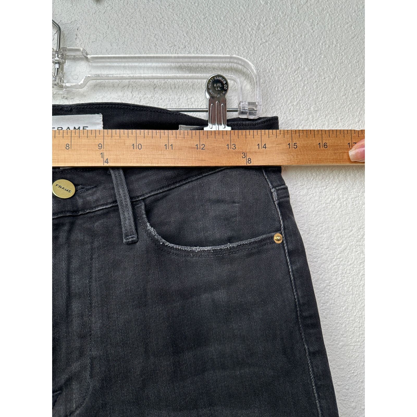 Frame NWT Frame Le High Straight Jeans Black Raw Hem Women's 27 Size 27" / US 4 / IT 40 - 11 Thumbnail