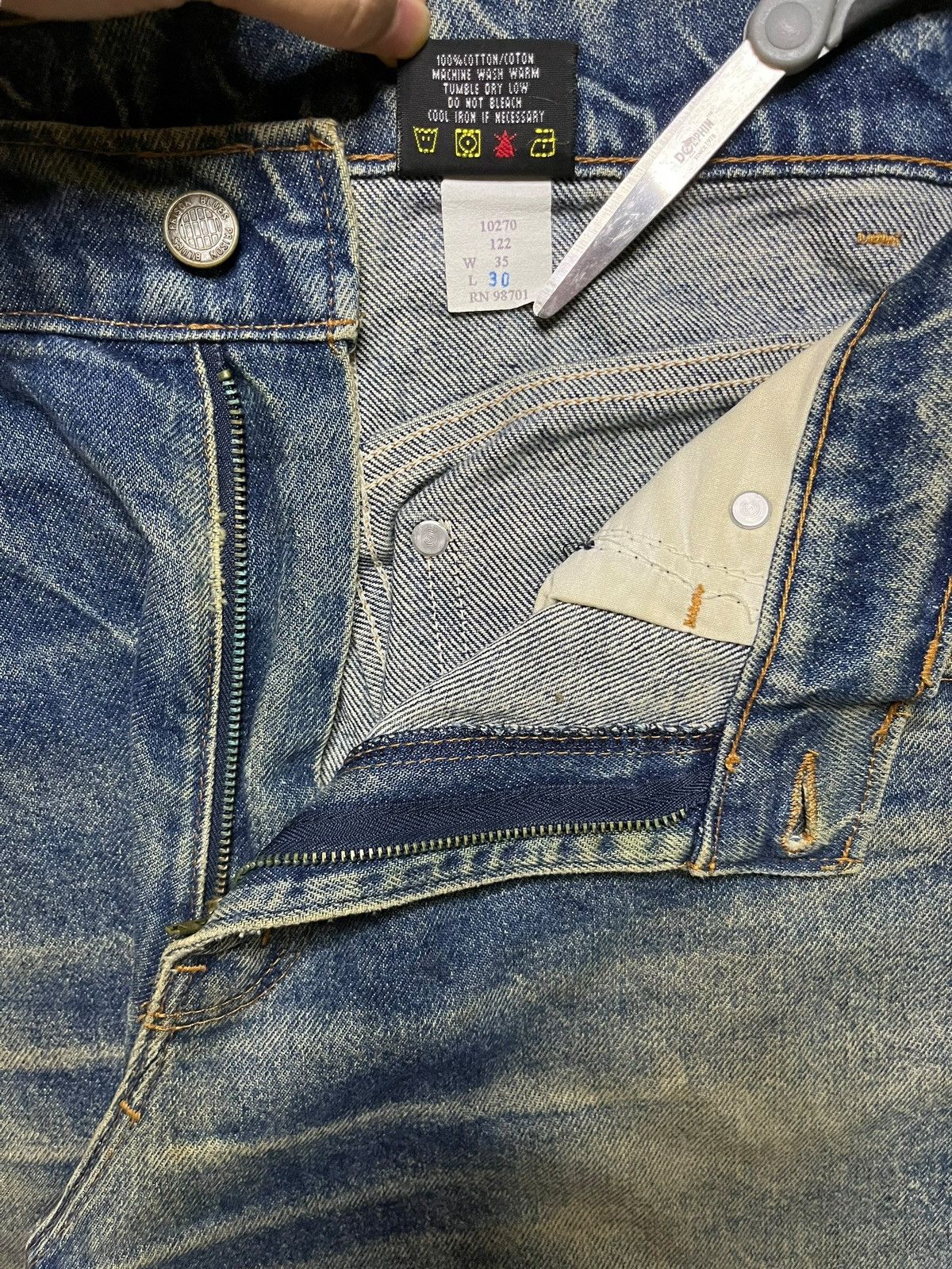 Japanese Brand Vintage Japanese Brand Mud Wash Carpenter Distressed Jeans Size US 35 - 10 Thumbnail