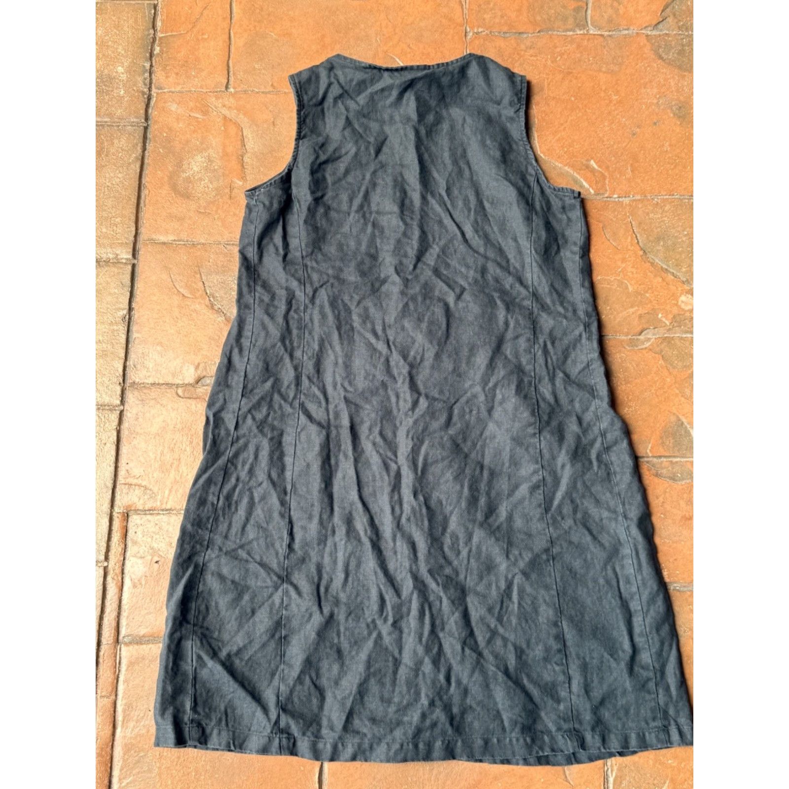 Vintage VINTAGE LL Bean Linen Shirtdress Women’s 12 Sleeveless Pintucked Midi Black Size XL / US 12-14 / IT 48-50 - 3 Thumbnail