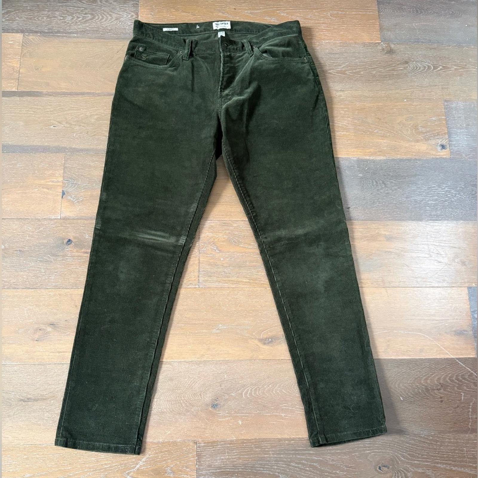 Todd Snyder 31x30 Olive Green Slim 5-Pocket Corduroy Pant Size US 31 - 1 Thumbnail