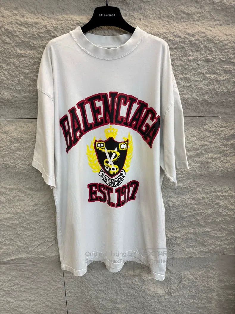 Balenciaga Balenciaga Logo Letter Pattern Printed Round Neck Short Sl Size US L / EU 52-54 / 3 - 1 Thumbnail