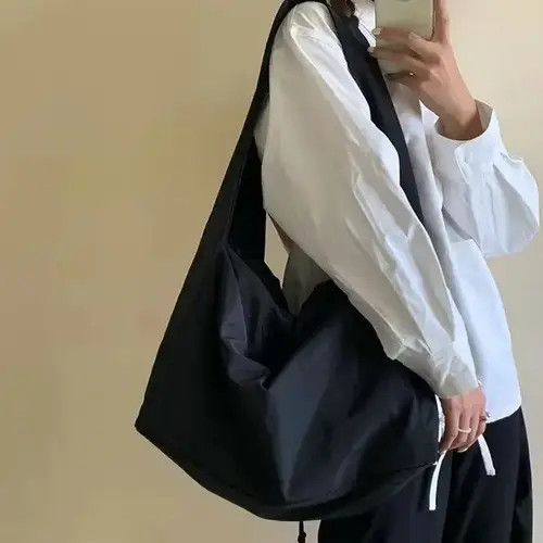 American Edition × Handmade × Japanese Brand Bag Oversized baggy black shoulder tote bag Size ONE SIZE - 4 Thumbnail