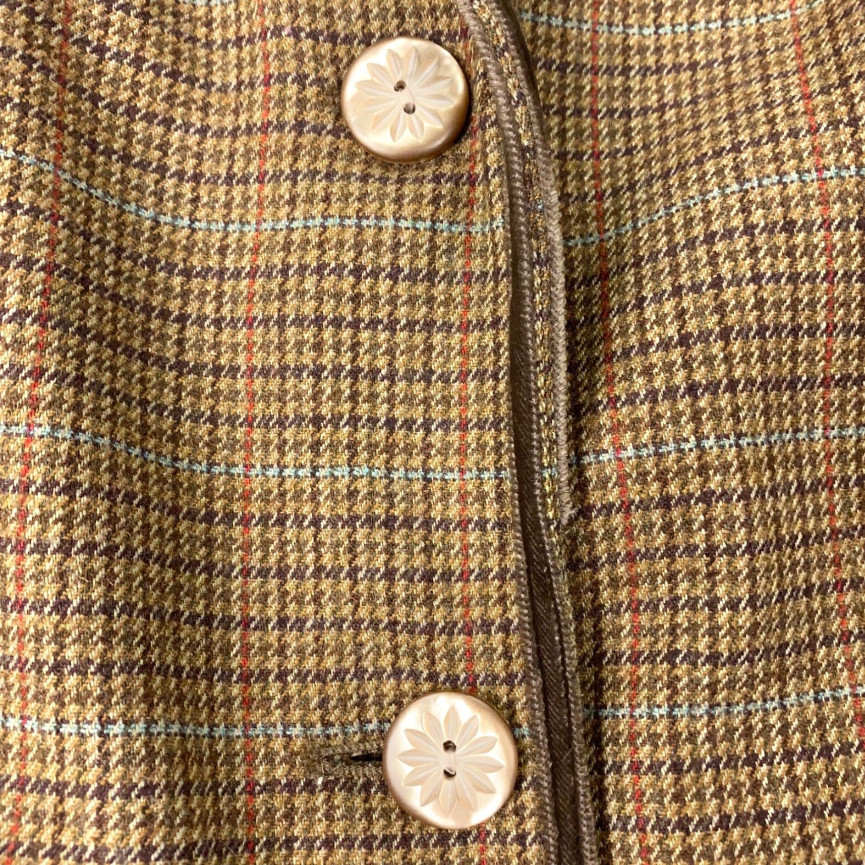 J. Jill J Jill Blazer Womens Size 20 Brown Houndstooth Plaid Wool Blend Stretch Lined Size 3XL / US 20-22 - 4 Thumbnail
