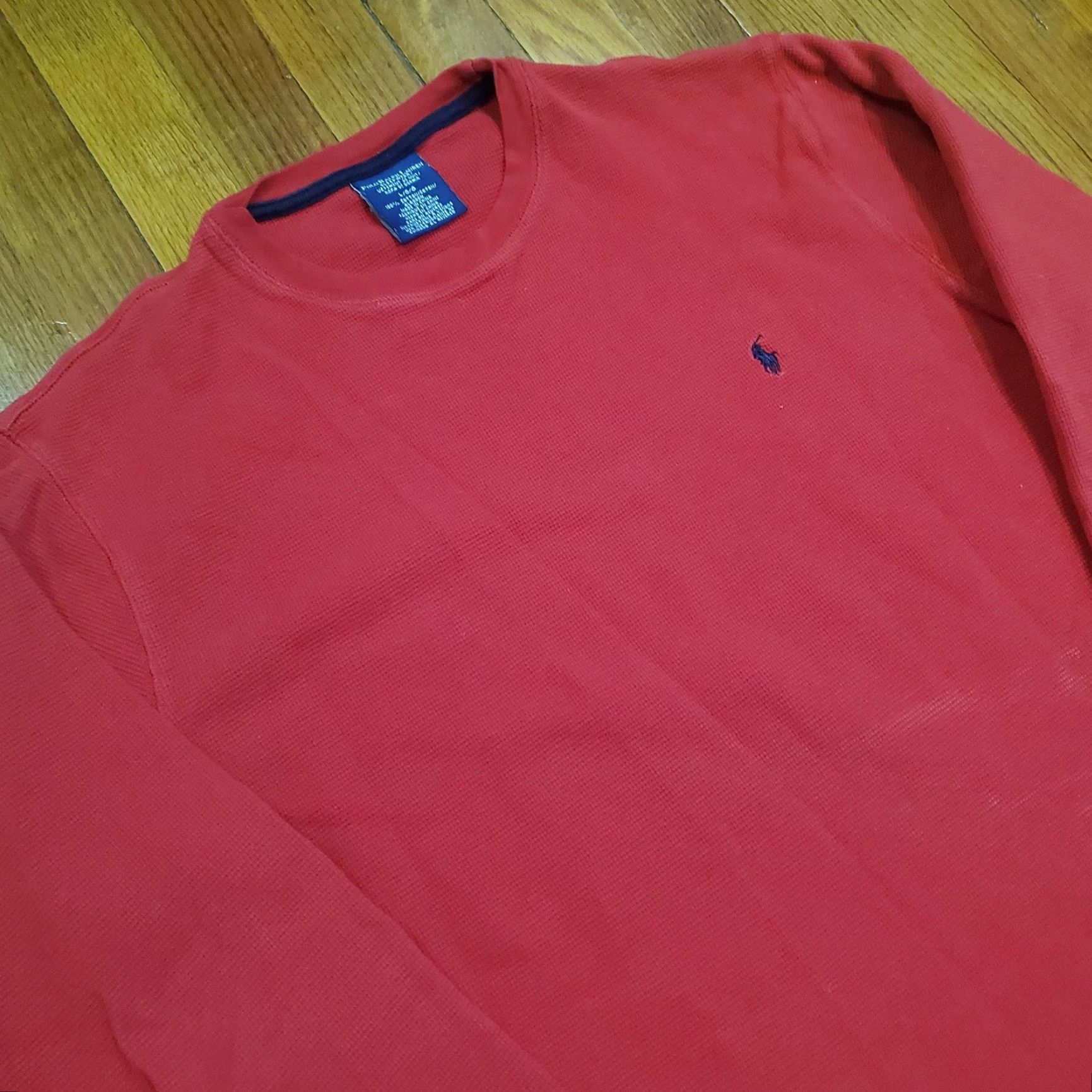 Polo Ralph Lauren Polo Ralph Lauren Shirt Mens Large Red Sleepwear Thermal Waffle Knit Crew Neck Long Sleeve Pajama Top Size US L / EU 52-54 / 3 - 4 Thumbnail