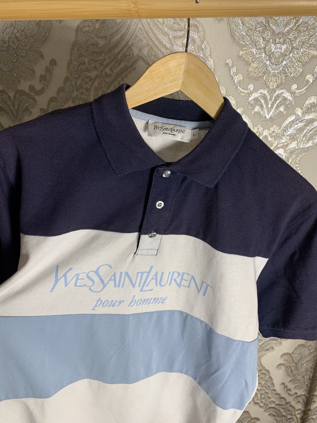 Saint Laurent Paris VINTAGE YVES SAINT LAURENT CLASSIC POLO DESIGNER RETRO 90s Size US L / EU 52-54 / 3 - 2 Thumbnail