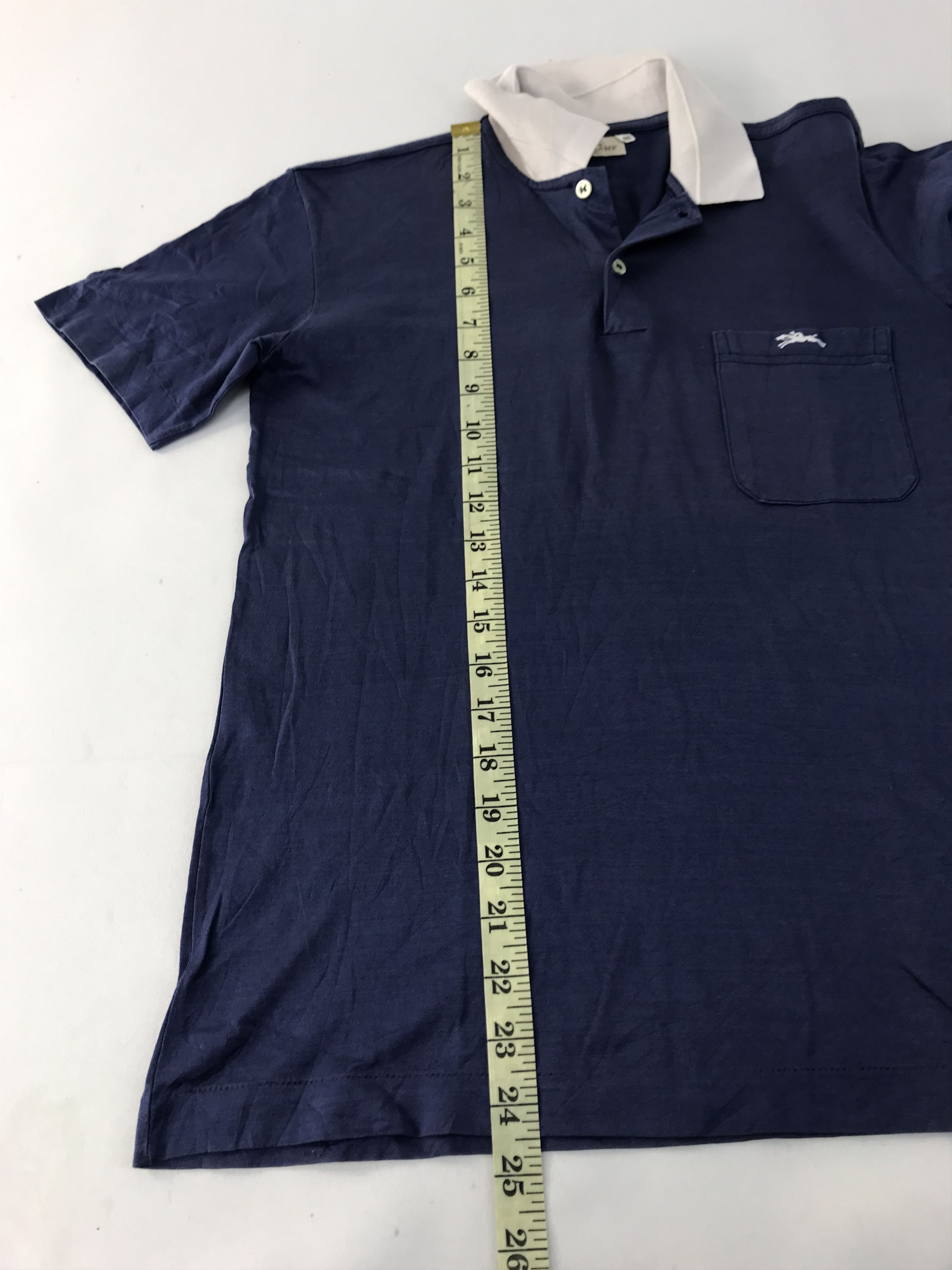 Longchamp 90s Longchamp Paris Polo Tee Plain Single Pocket Design Size US S / EU 44-46 / 1 - 9 Thumbnail