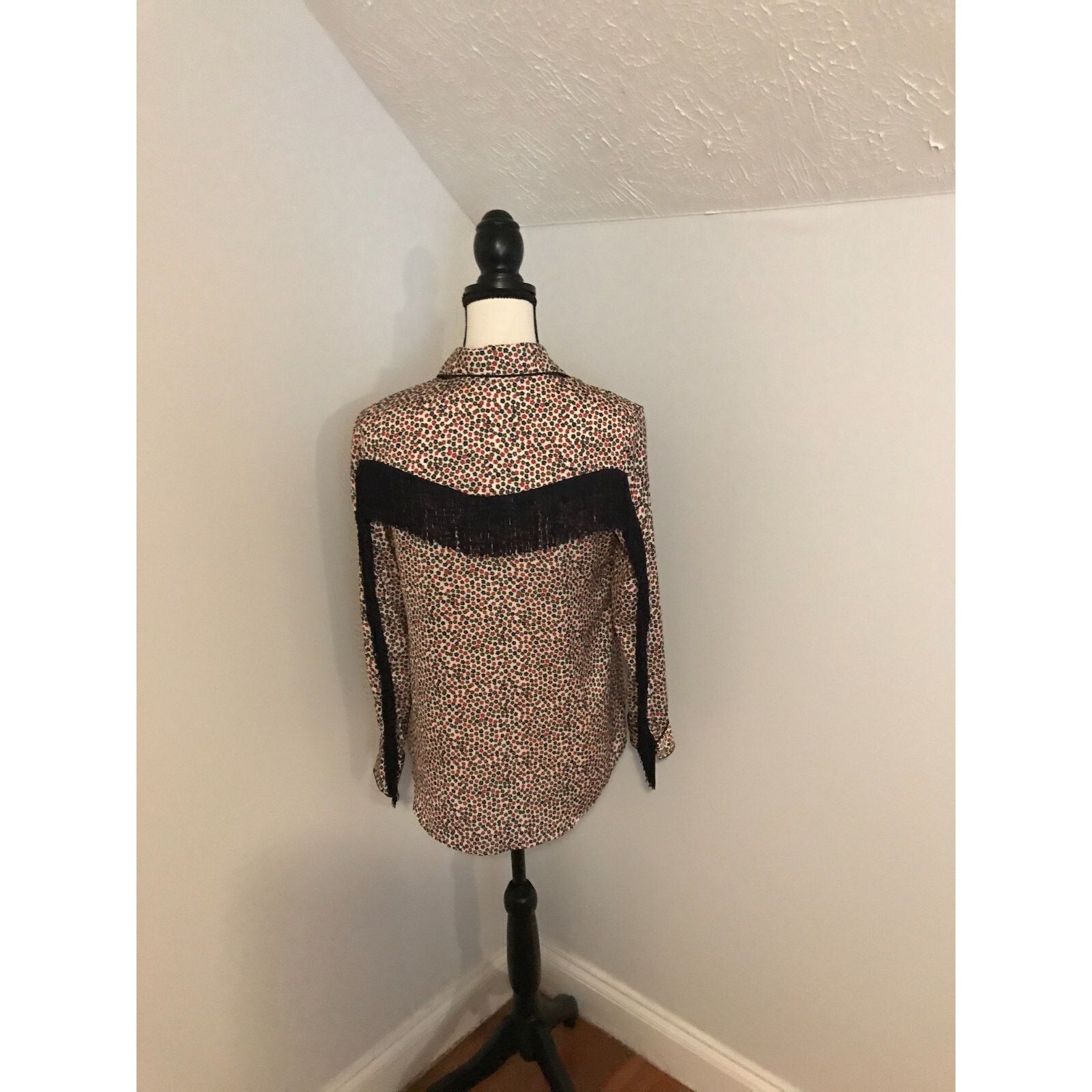 Anthropologie Anthropologie ottod'Ame Floral Western Buttondown Blouse Size S / US 4 / IT 40 - 3 Thumbnail