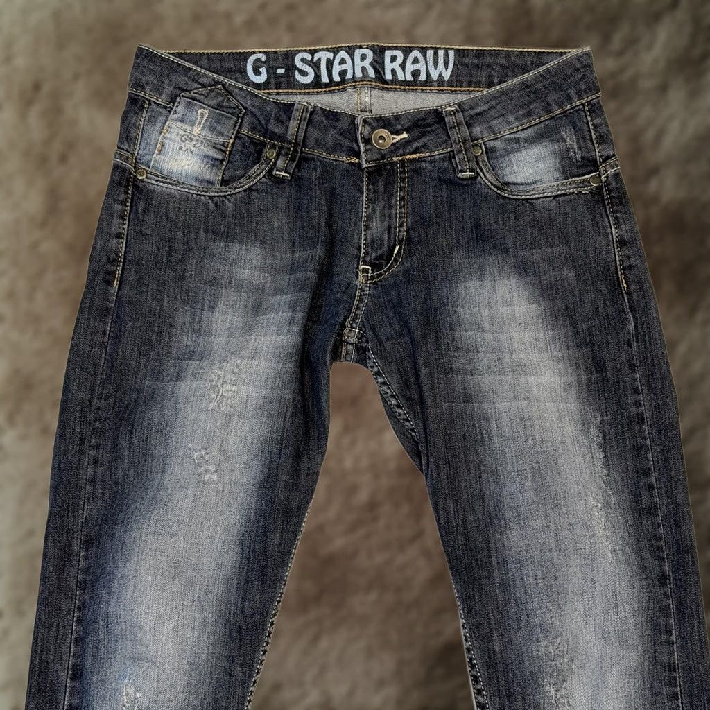 Vintage G-Star RAW Jeans Mens 30 Slim Straight Denim Dark Wash Blue Distressed Pockets Size US 30 / EU 46 - 1 Thumbnail
