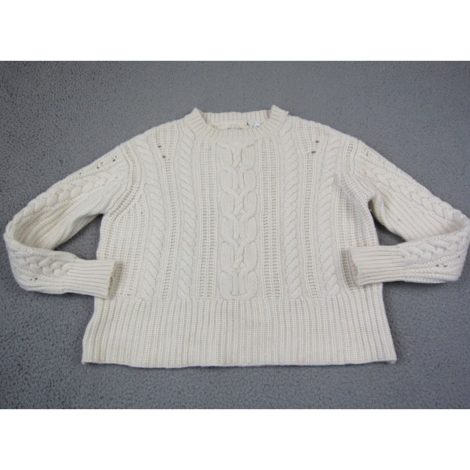 Country Road VINTAGE Country Road Sweater Womens 2XS Cream Merino Wool Cable Knit Crew Neck Long Sleeve 90s Winter Fall Pullover Mens Womens Girls Boys Size XXS / US 00 / IT 34 - 2 Thumbnail