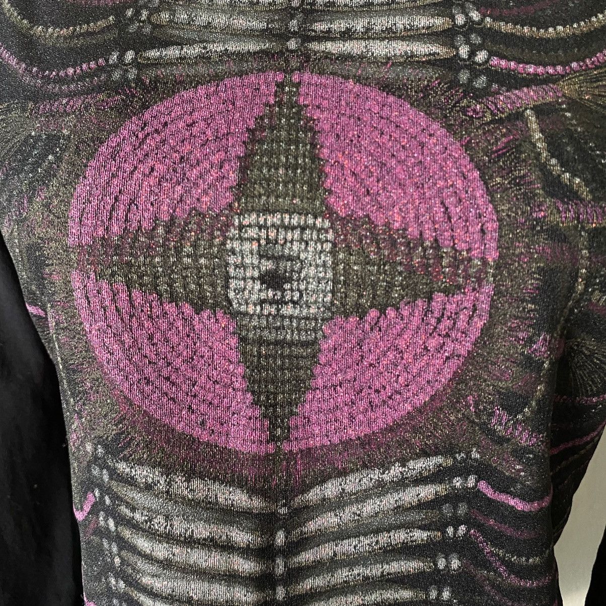 Morgan Homme MORGAN Y2K Black Sheer Top with Purple Graphic Print Size S / US 4 / IT 40 - 17 Thumbnail