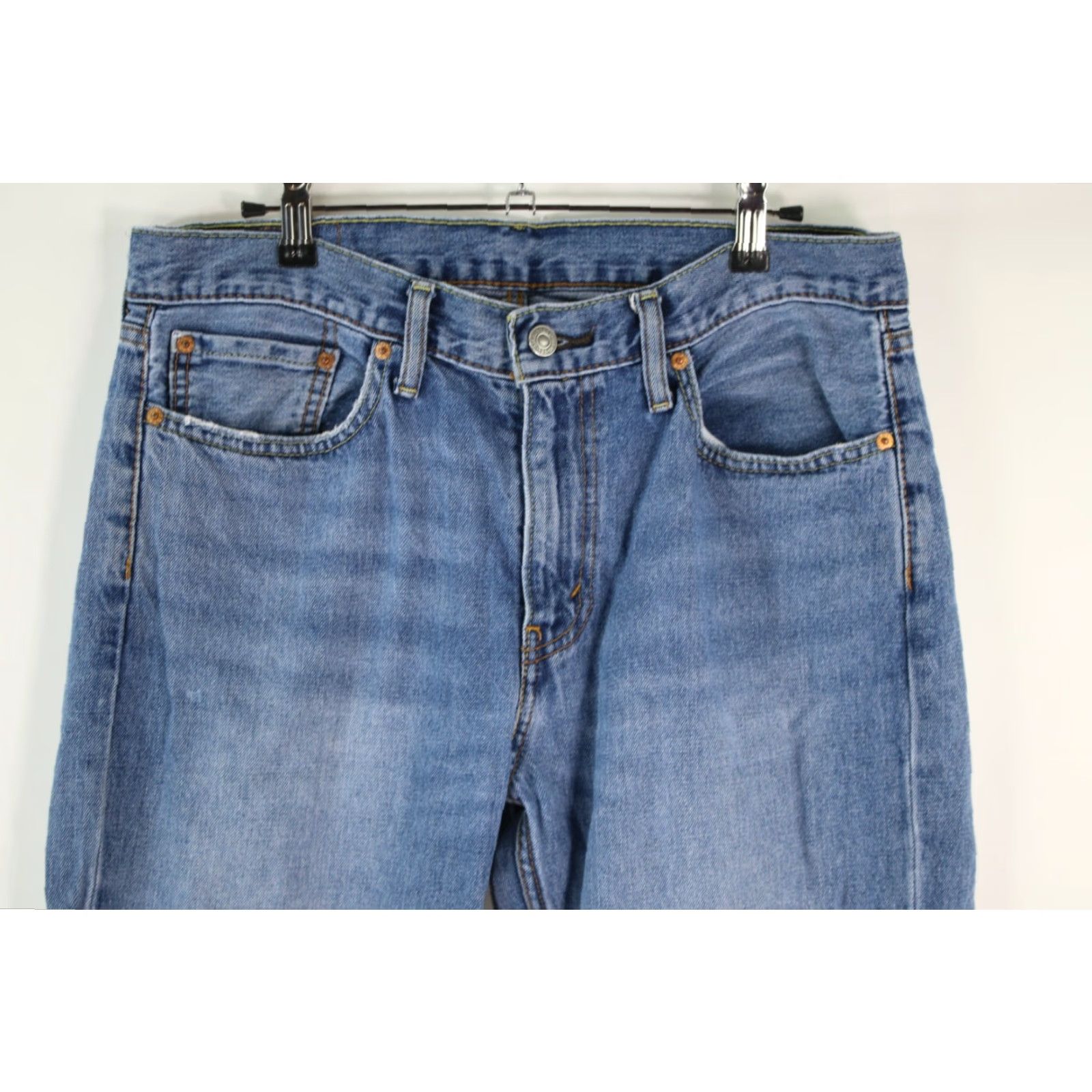 Vintage Levis Mens Solid Straight Jeans Casual Blue Denim 33X32 Regular Fit Size US 34 / EU 50 - 3 Thumbnail