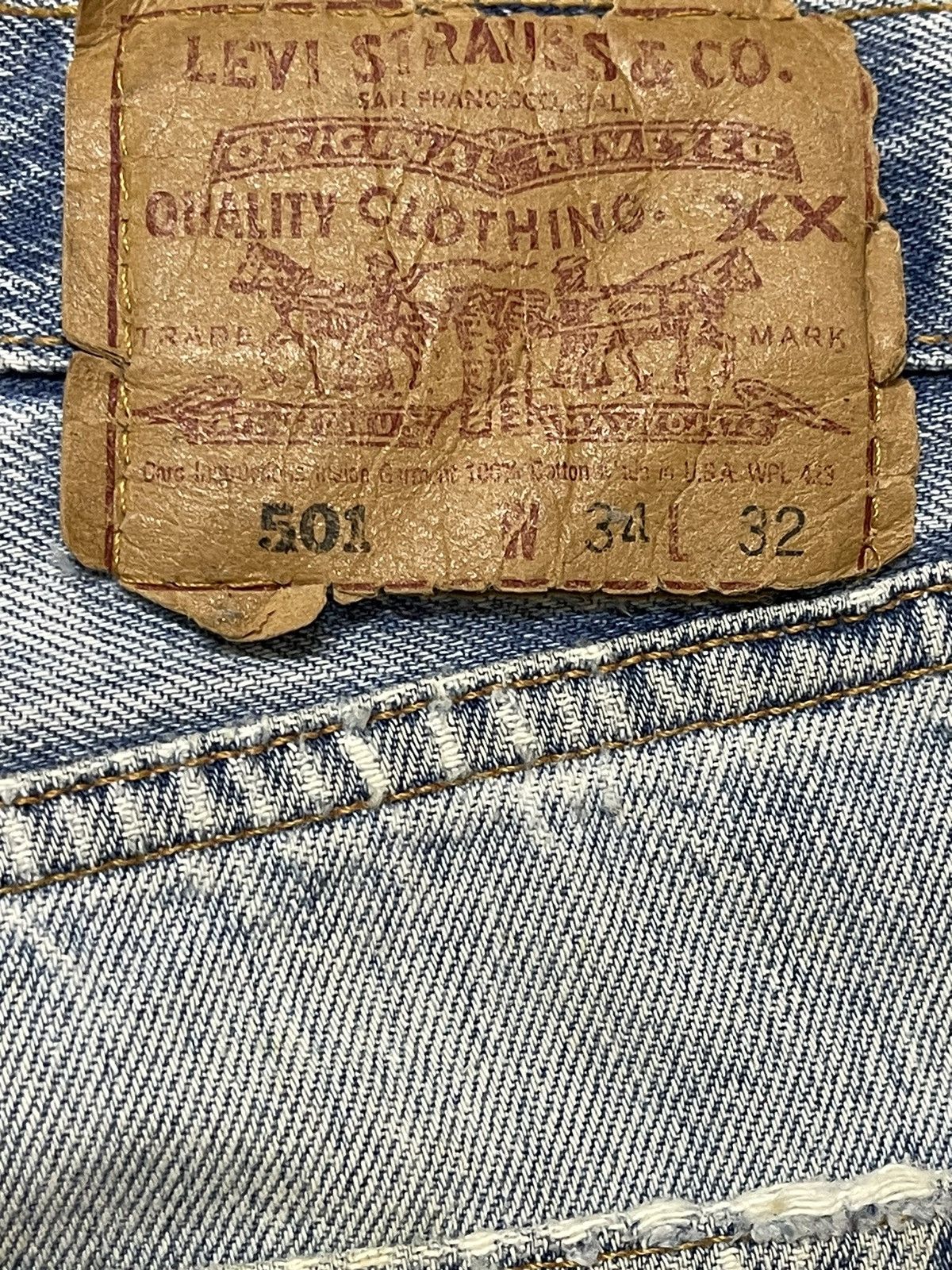 Levi's Vintage 90s Levis 501 Faded Wash Distressed Style Jeans Size US 32 / EU 48 - 9 Thumbnail