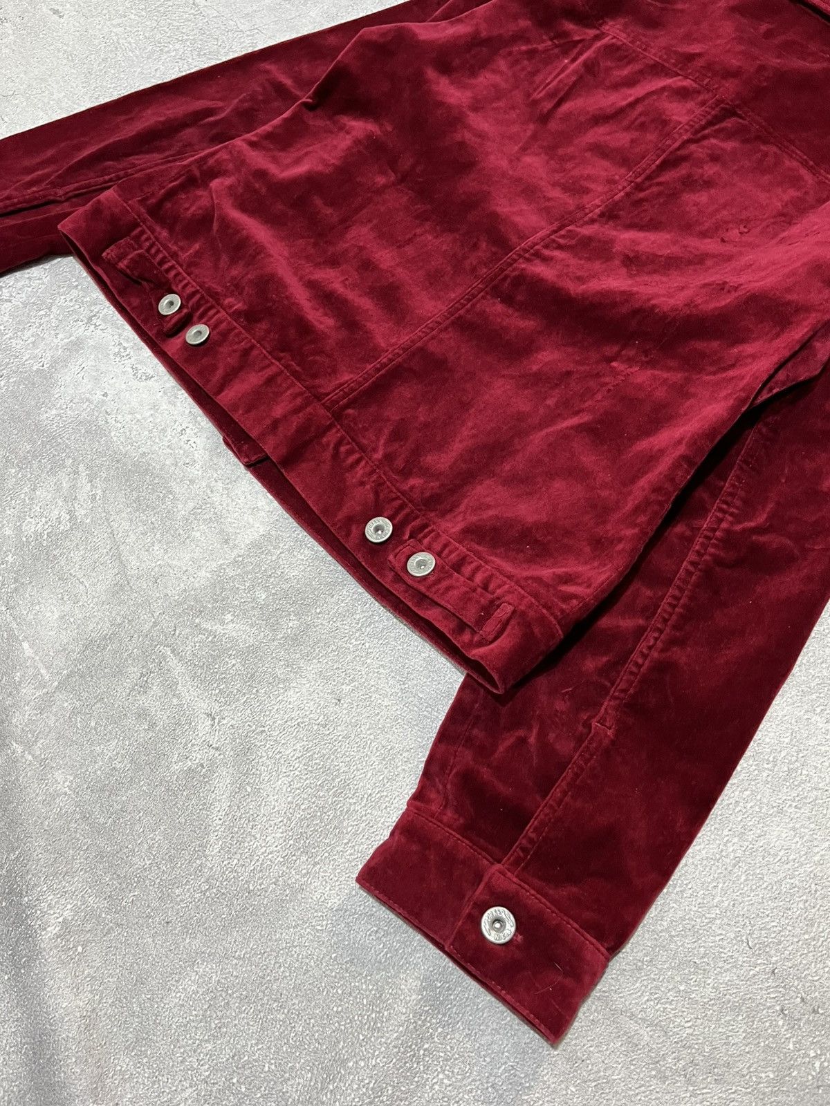 Japanese Brand Nicole Club Red Velvet Jacket Workers Size XS / US 0-2 / IT 36-38 - 7 Thumbnail