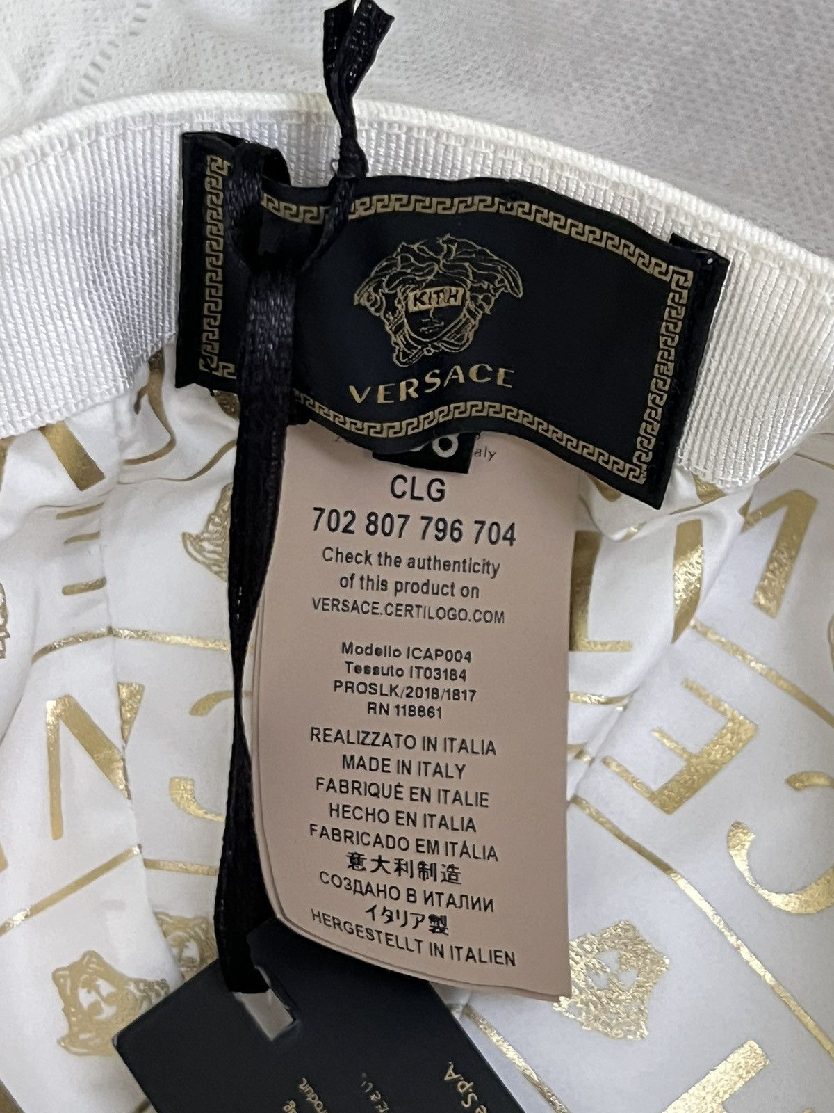 Kith × Versace Versace X Kith White and gold “Kith” strap back hat Size ONE SIZE - 4 Thumbnail