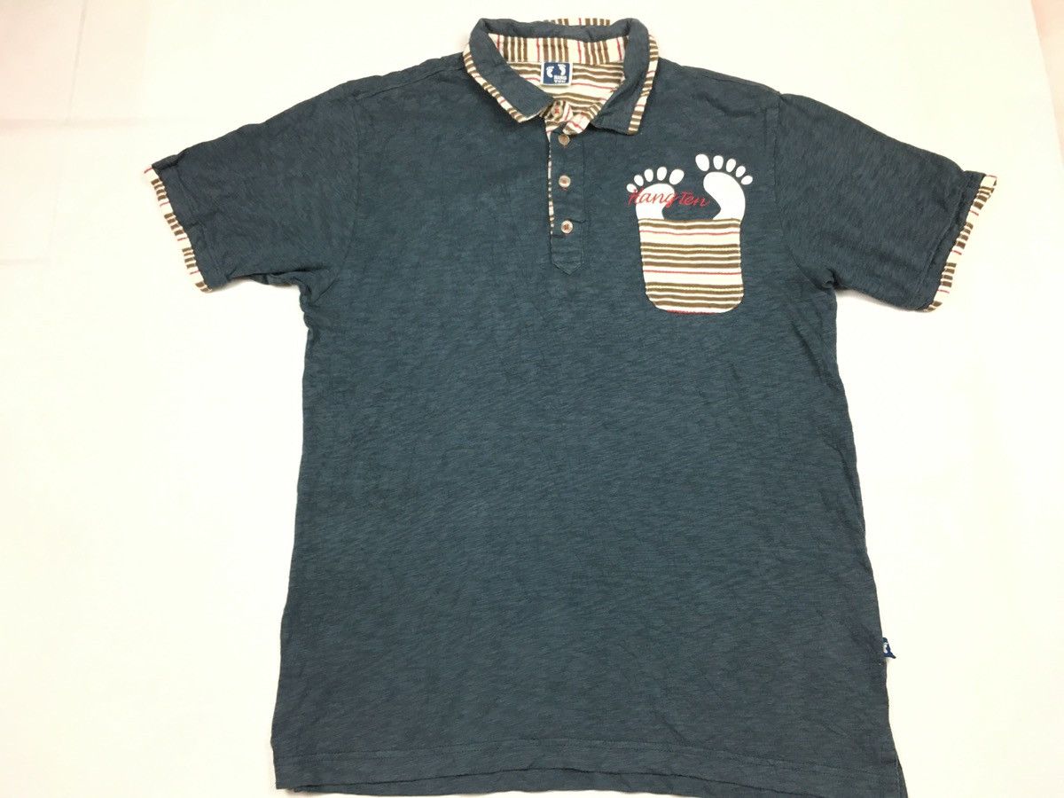 Hang Ten × Vintage Vintage 90s Hang Ten Striped Single Pocket Polo Tee Size US M / EU 48-50 / 2 - 1 Thumbnail