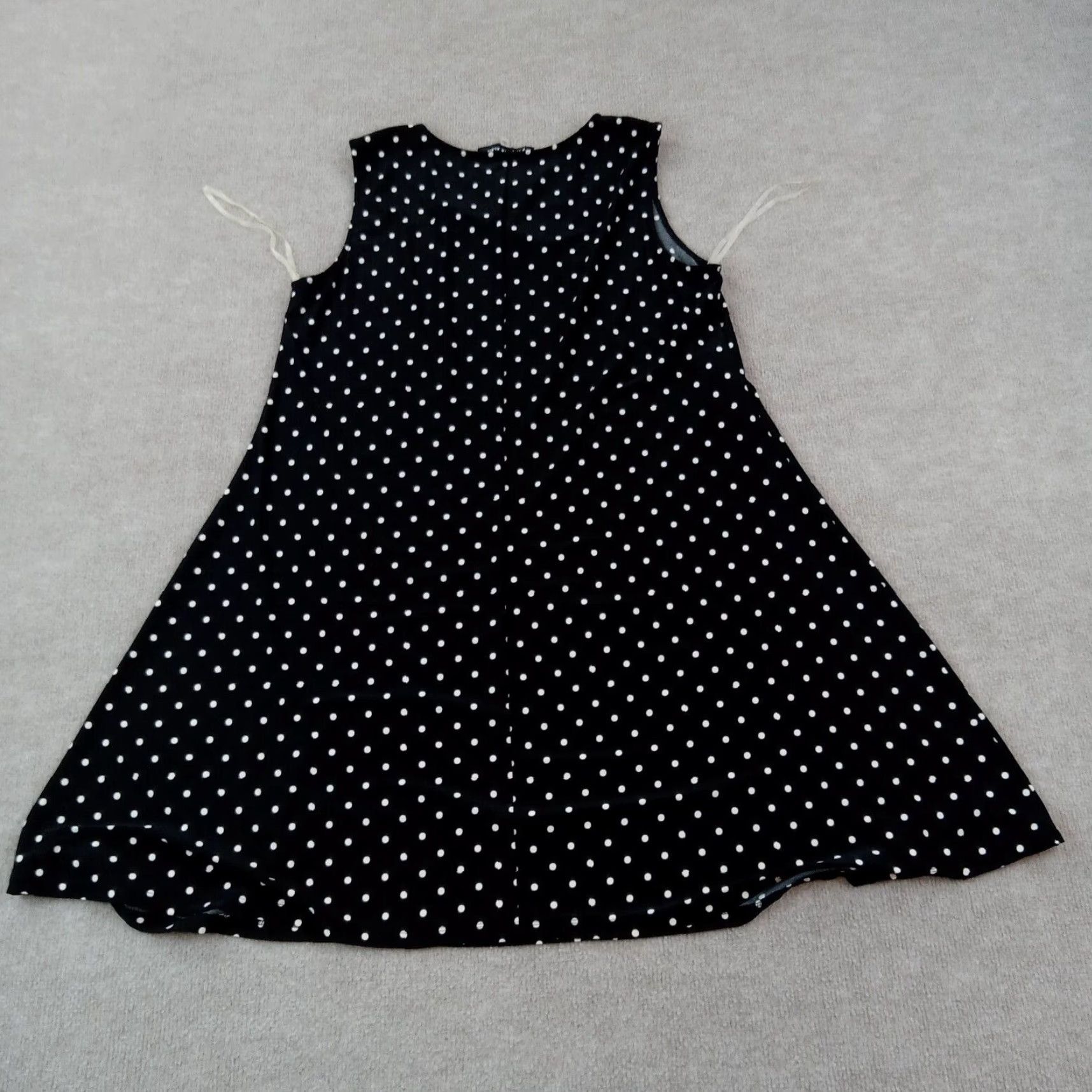 Anne Klein Anne Klein Dress Womens Large Black White Polka Dot Flowy Sleeveless Knit Size L / US 10 / IT 46 - 7 Thumbnail