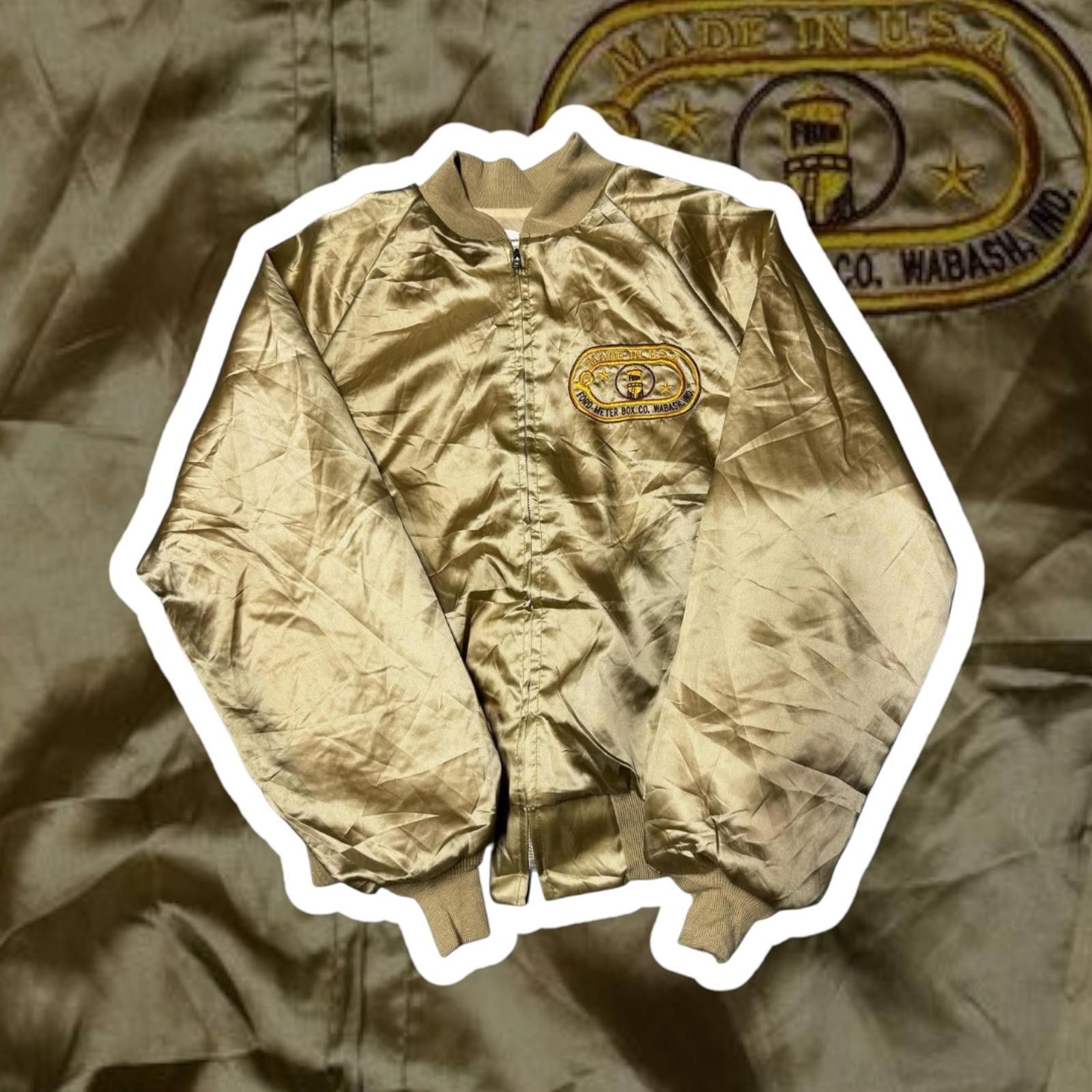 Designer Vintage Ford Meter Box Co. Indiana Satin Bomber Jacket Size US L / EU 52-54 / 3 - 1 Thumbnail