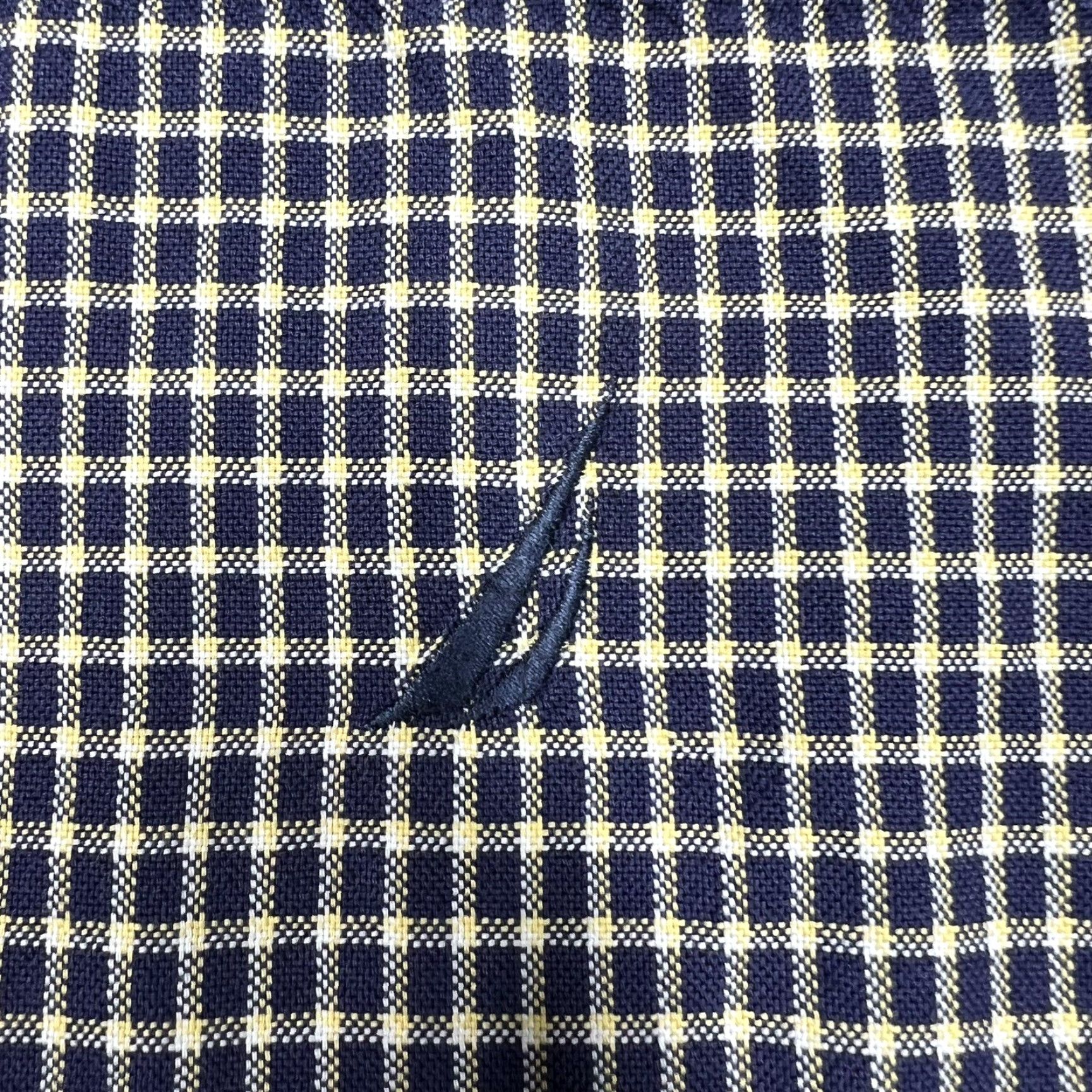 Nautica Nautica Shirt XL Button-Down Short Sleeve Navy Blue Yellow Checkered Multicolor Men Regular Fit Size US XL / EU 56 / 4 - 3 Thumbnail