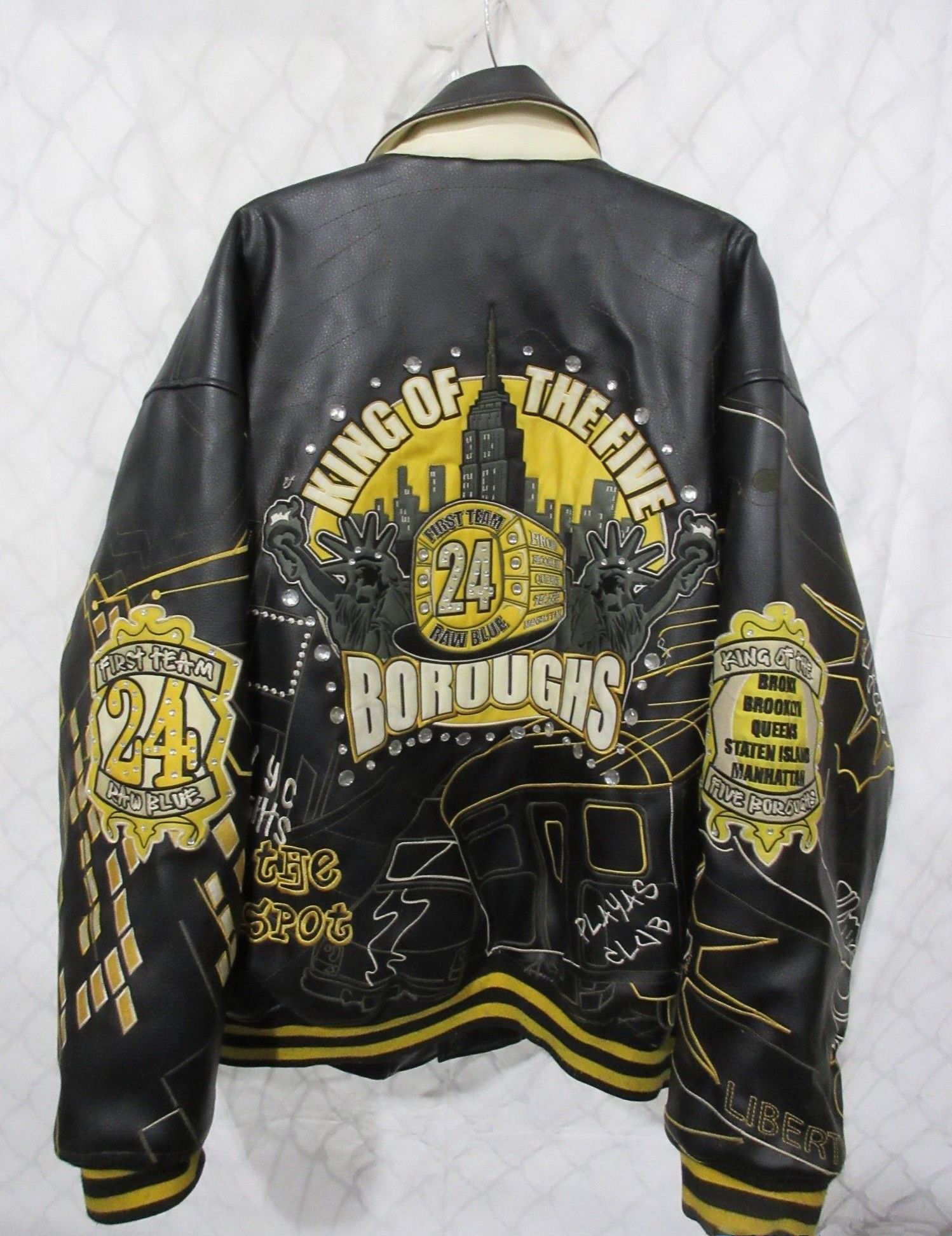 Other RAW BLUE King Of Five Borough Leather Jacket New York 3XL Size US XXL / EU 58 / 5 - 1 Thumbnail