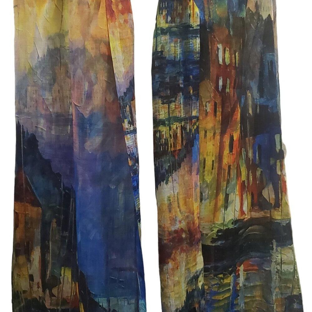 Designer CT1765 Magic Scarf Abstract Lightweight Wrap with Button Size ONE SIZE - 2 Thumbnail
