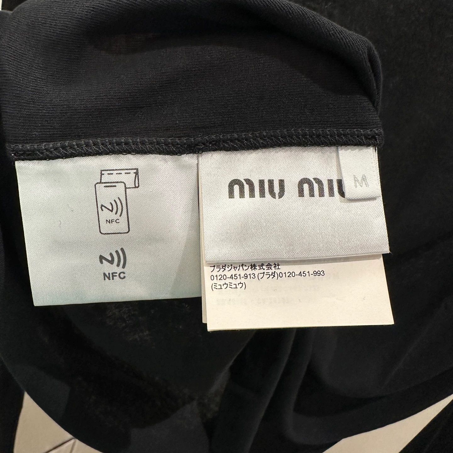 Miu Miu MIU MIU may513 logo letter thin long sleeve cotton tee M Size M / US 6-8 / IT 42-44 - 4 Thumbnail