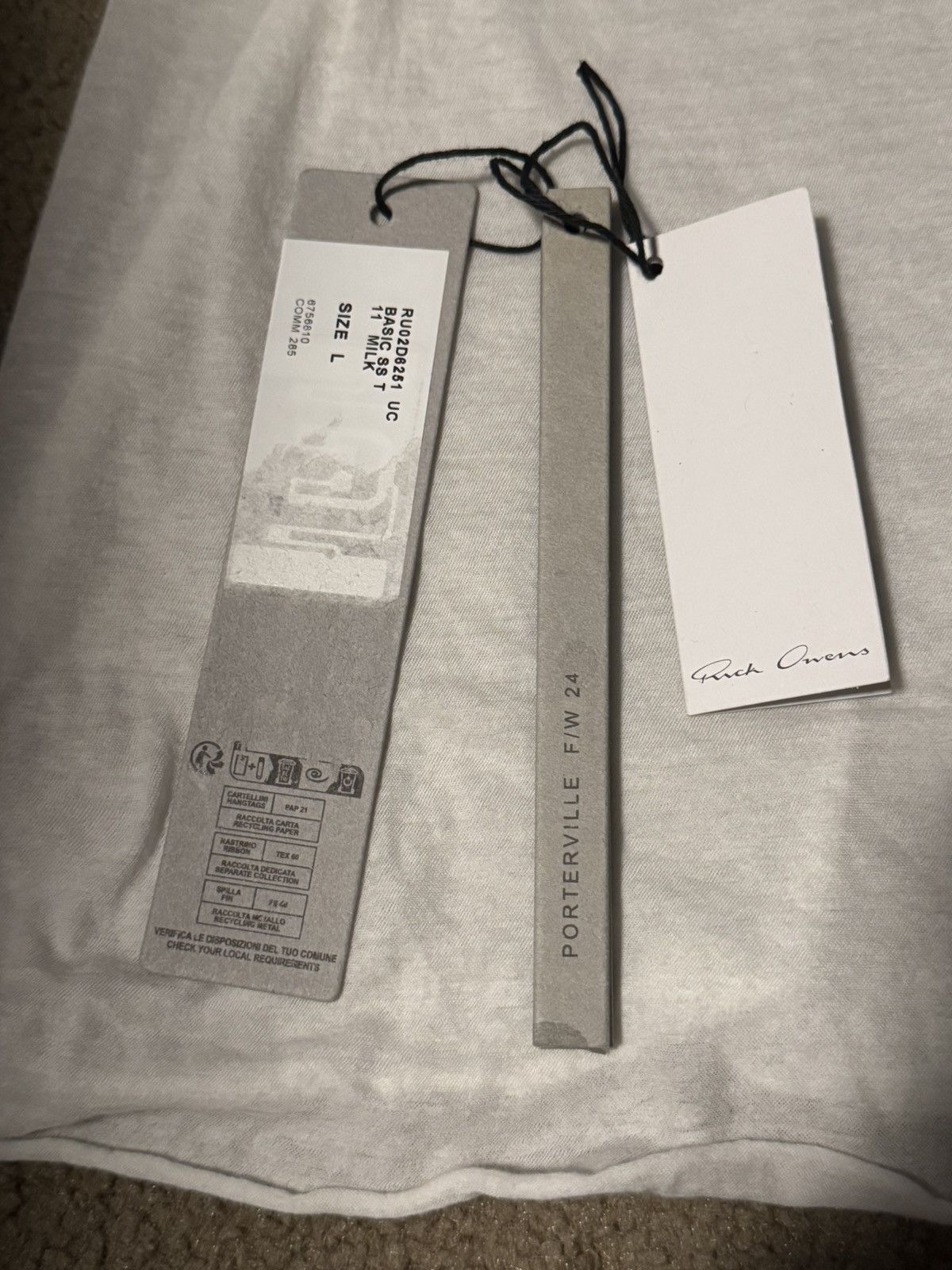 Rick Owens Rick Owens Milk thin unstable cotton tee Size US L / EU 52-54 / 3 - 5 Thumbnail