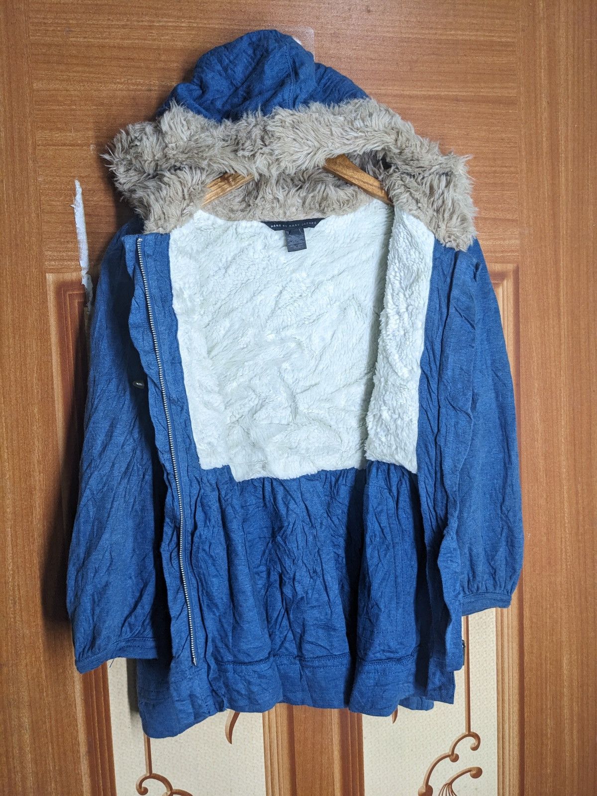 Marc Jacobs Marc by Marc Jacobs Blue Fleece-Lined Hoodie Jacket Size XS / US 0-2 / IT 36-38 - 6 Thumbnail