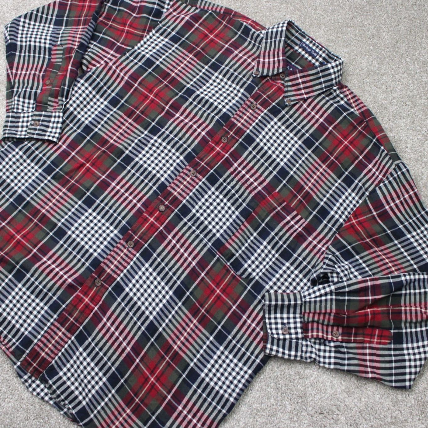 Gant GANT Shirt Mens Large Red Plaid Heritage Twill Long Sleeve Button-Up Cotton/Polyester Birthday 90s Mens Size US L / EU 52-54 / 3 - 4 Thumbnail
