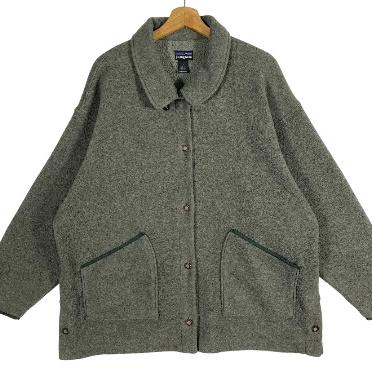 Patagonia Vintage 90s Patagonia Fleece Snap Button Jacket Size US L / EU 52-54 / 3 - 4 Thumbnail