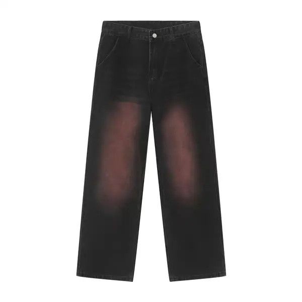 Japanese Brand Kahori x naga Retro washed red design wide leg jeans Size US 34 / EU 50 - 5 Thumbnail